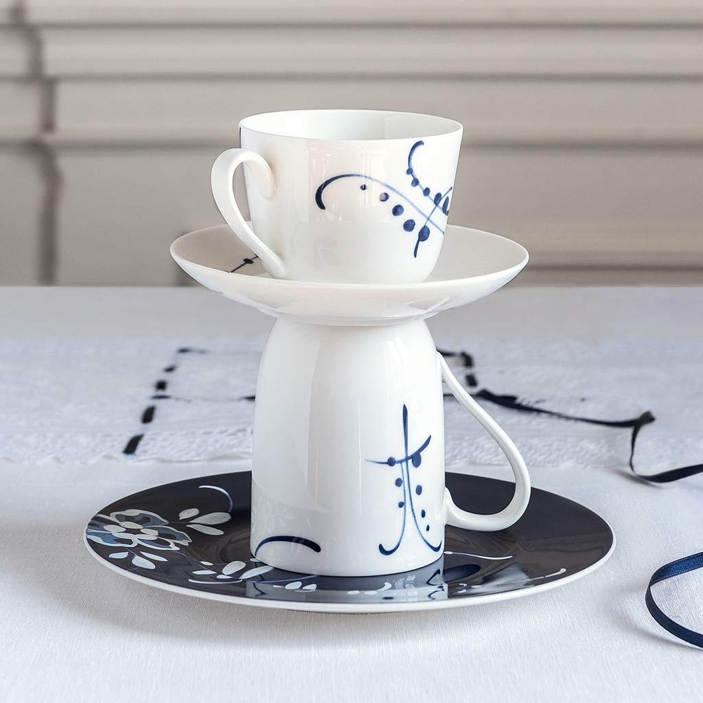 Villeroy & Boch Becher »Becher mit Henkel Vieux Luxembourg Brindille 370 ml 6er Set weiß-blau«