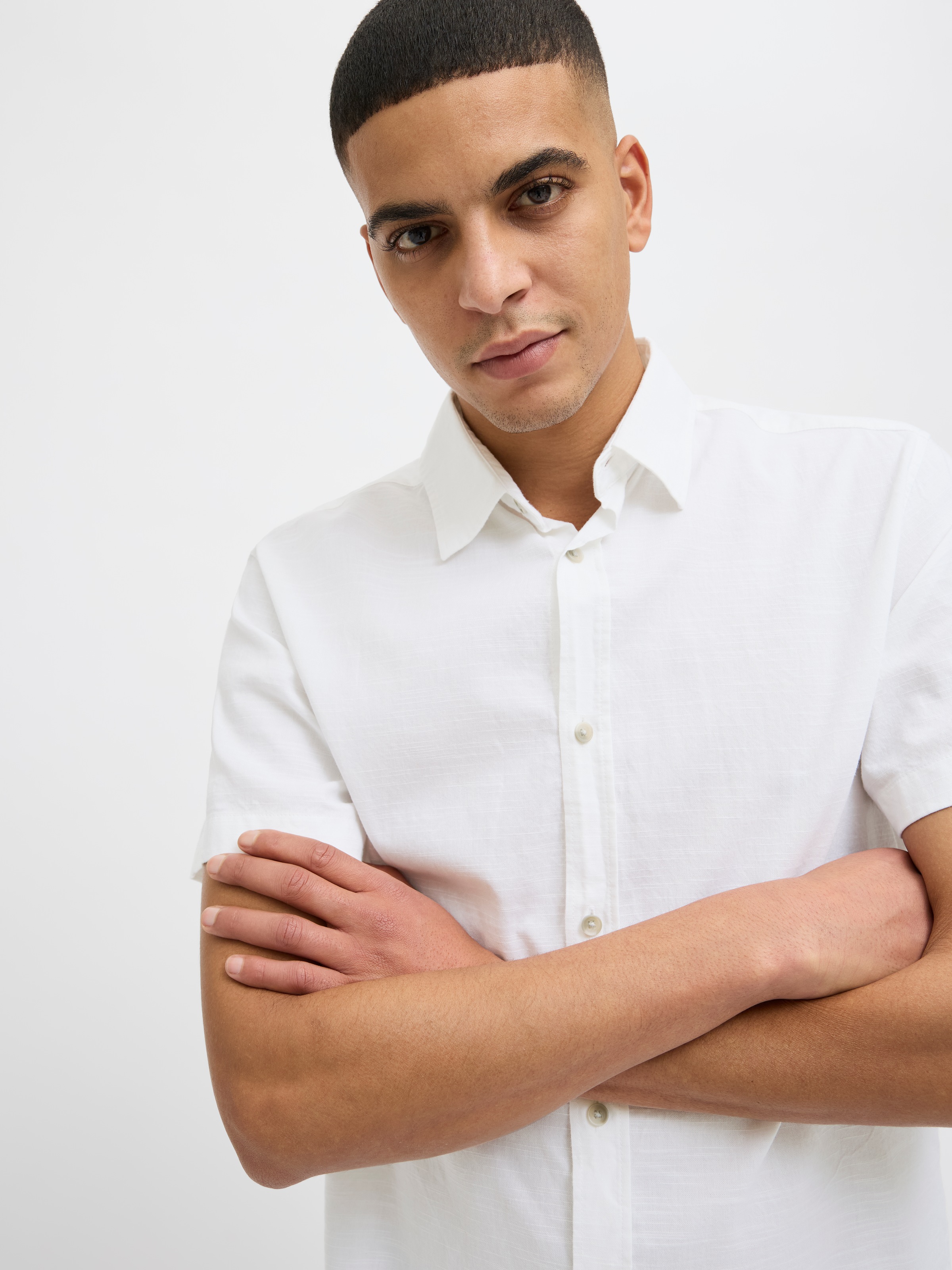 Jack & Jones Kurzarmhemd »JJPIERRE SLUB SHIRT SS«