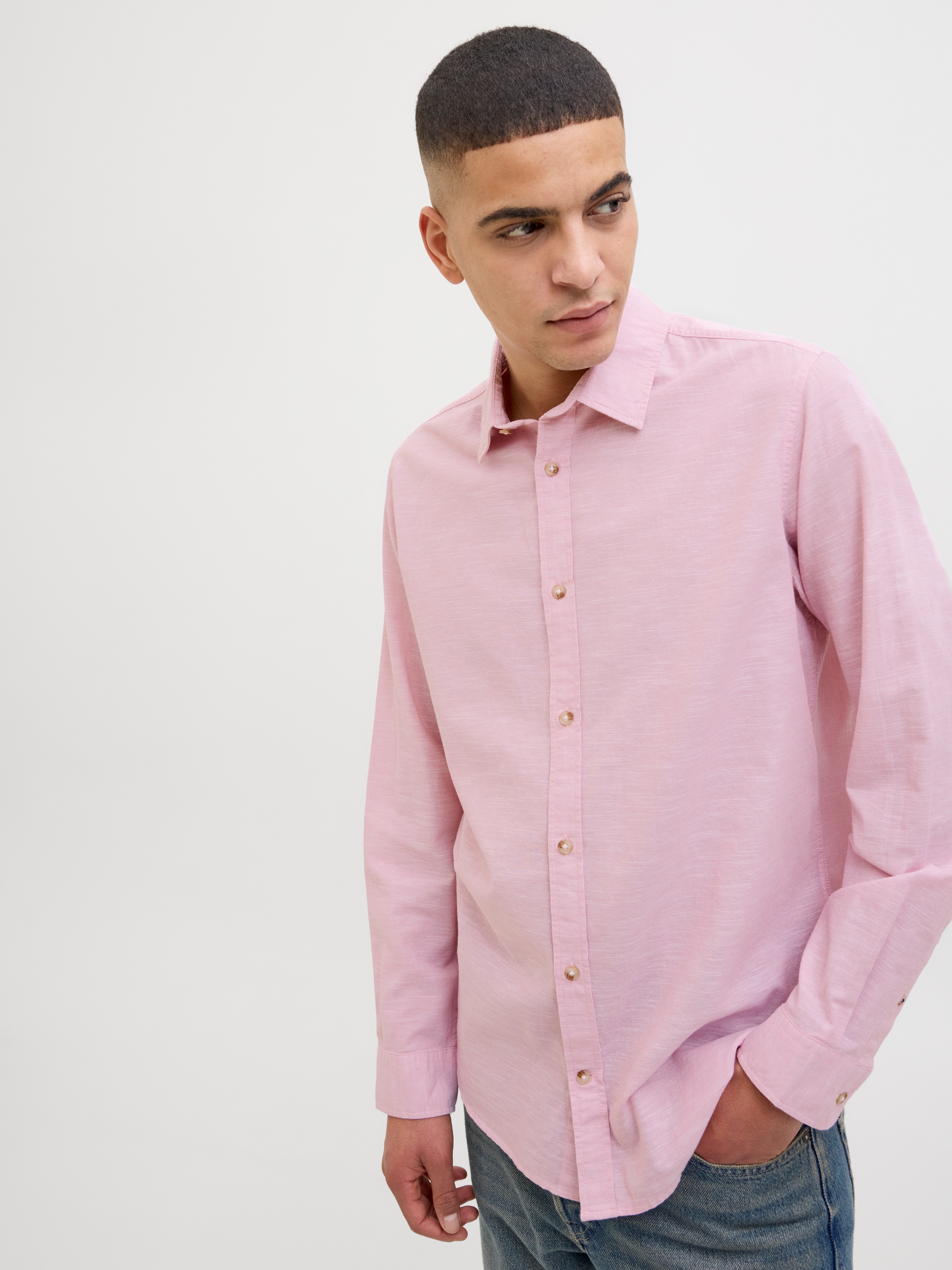 Jack & Jones "JJESUMMER SHIRT LS SN" mit Hemdkragen günstig online kaufen