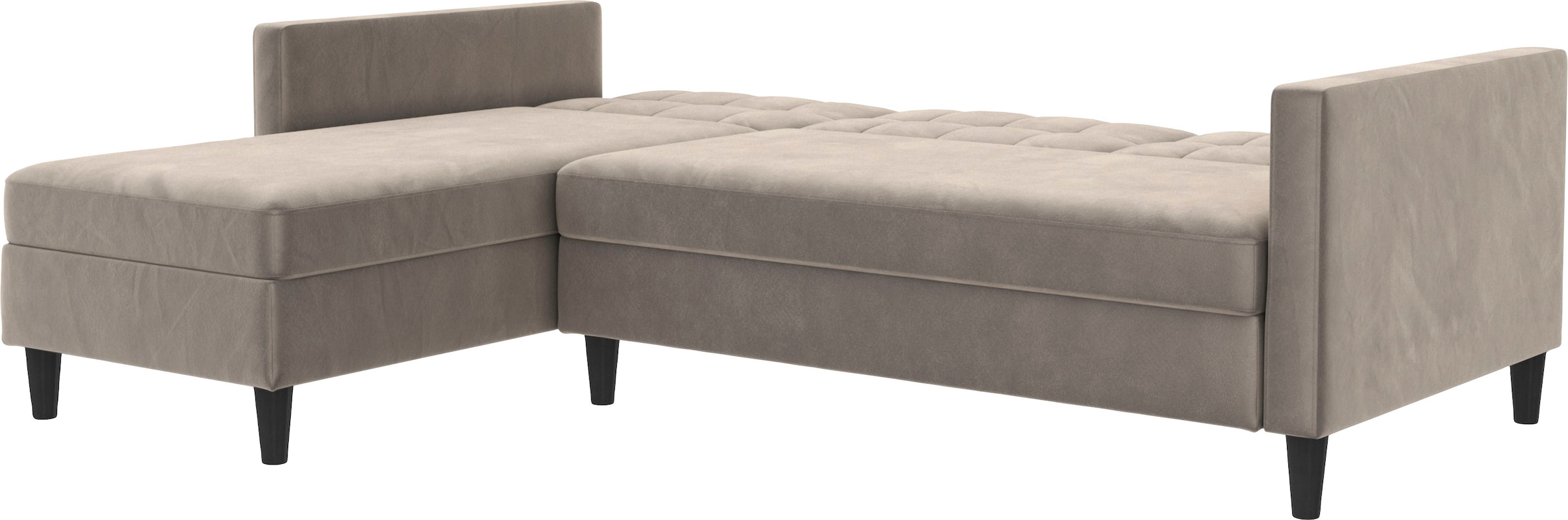 Dorel Home Ecksofa »Hartford, L-Form,«, mit Bettfunktion und Stauraum, Recamiere beidseitig montierbar