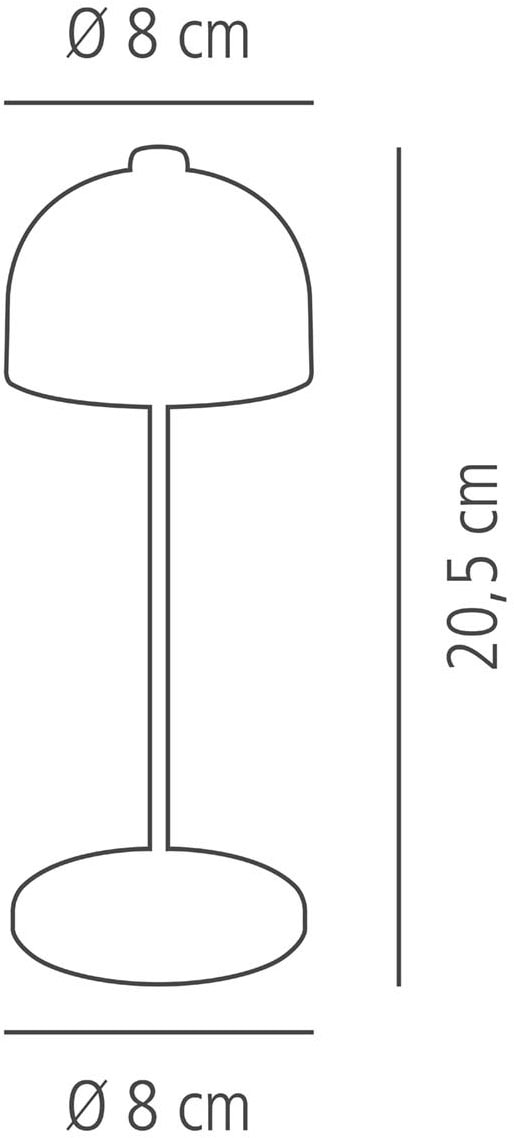 APS LED Tischleuchte »"JOSEF Mini" Kabellose USB-C Tischleuchte«, 1 flammig, Leuchtmittel LED-Modul | LED fest integriert, Spritzwasssergeschützt IP 54, inkl. Dockinstation und Fernbedienung