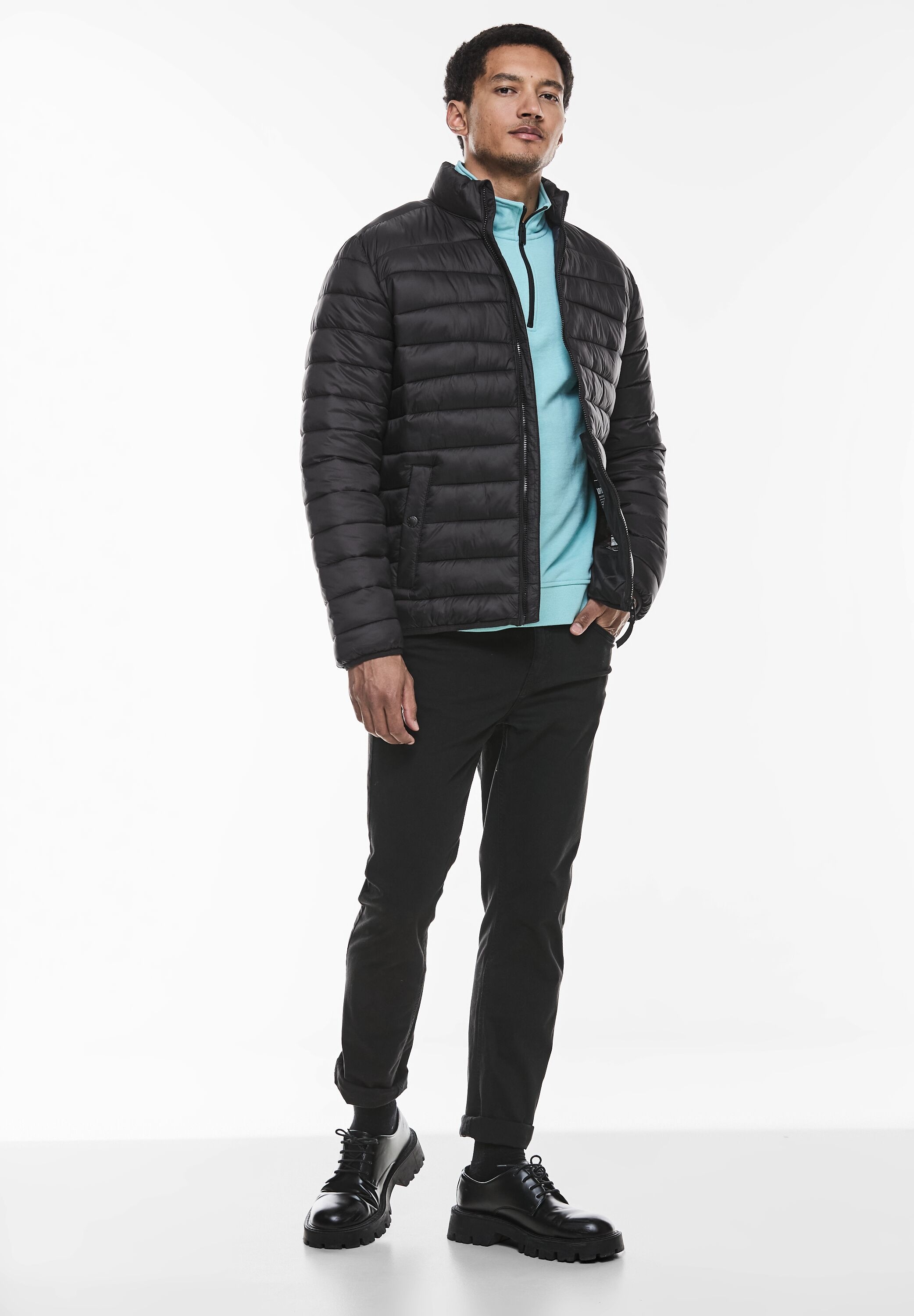 STREET ONE MEN Steppjacke, ohne Kapuze, in Unifarbe