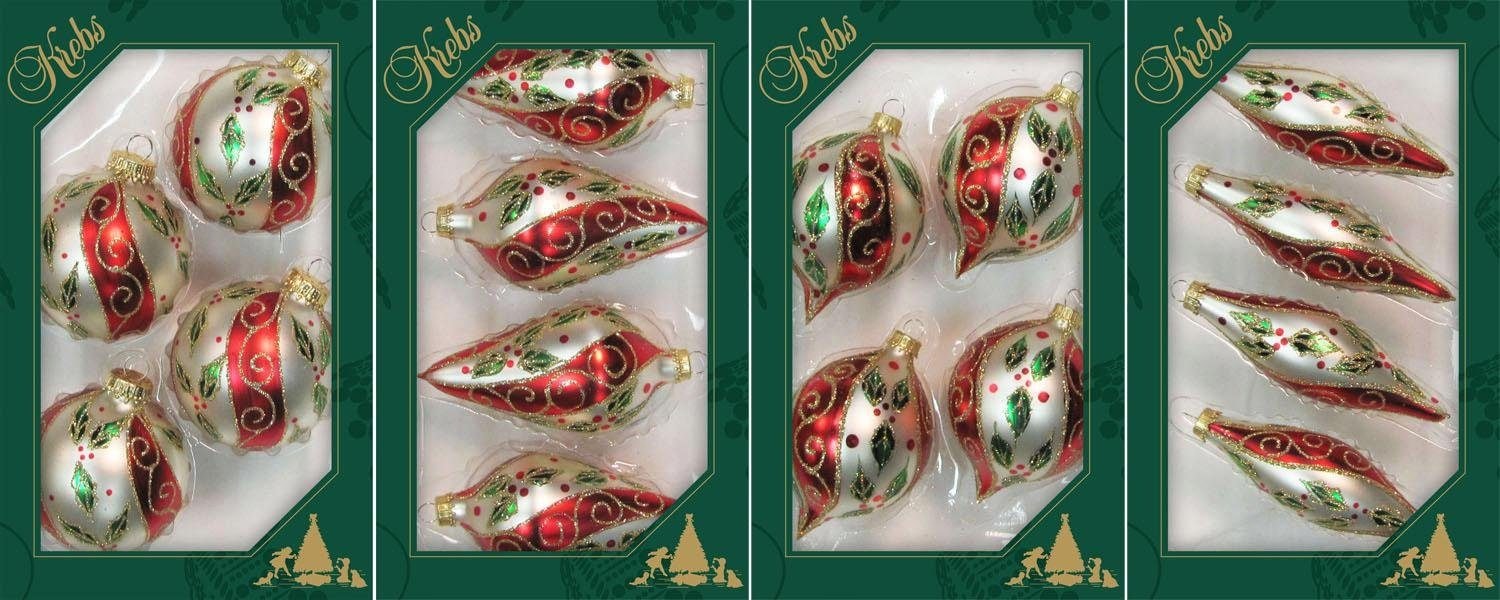 Krebs Glas Lauscha Christbaumschmuck »Kugel, Tropfen, Olive, Zwiebel, Weihnachtsdeko, Christbaumschmuck«, (Set, 16 tlg.), mundgeblasen