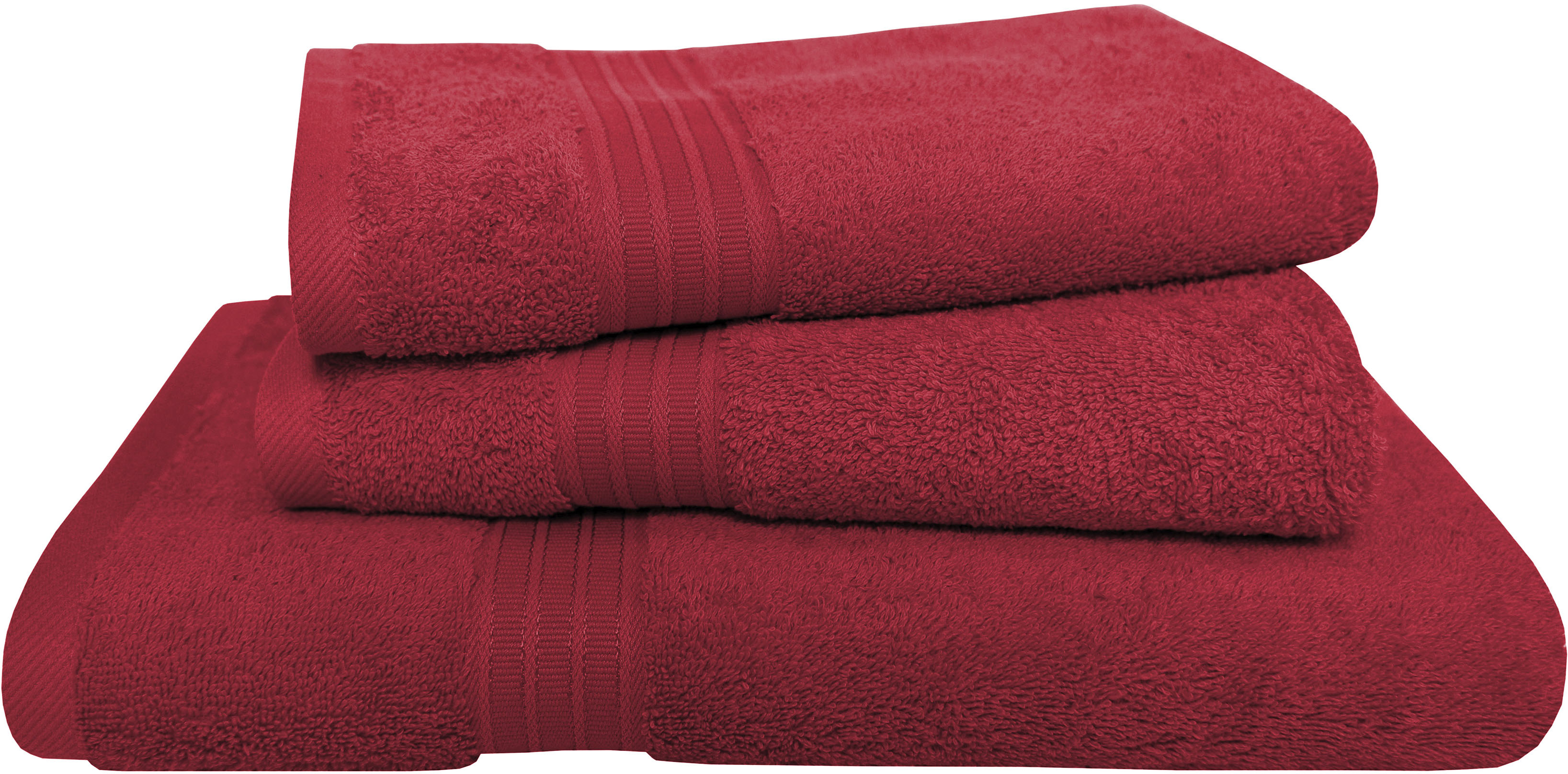 Dyckhoff Handtuch Set "Siena" Set 3 Stk. Frottier mit Bordüre; 2 Handtücher (50x100cm), 1 Duschtuch (70x140cm)