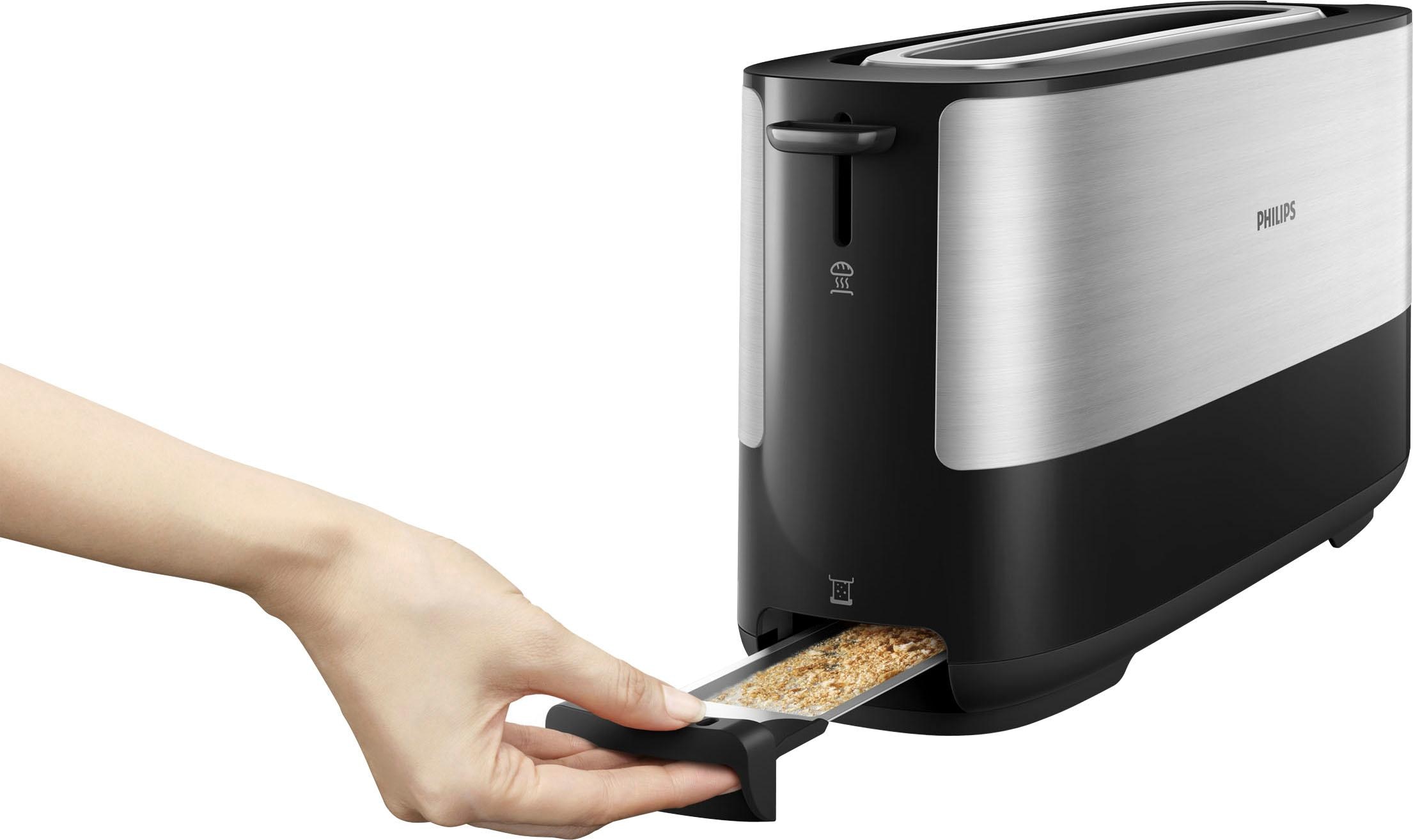 Philips Toaster »HD2692/90«, 1 langer Schlitz, für 2 Scheiben, 950 W, mit Aufwärm- und Auftaufunktion, integriertem Brötchenaufsatz