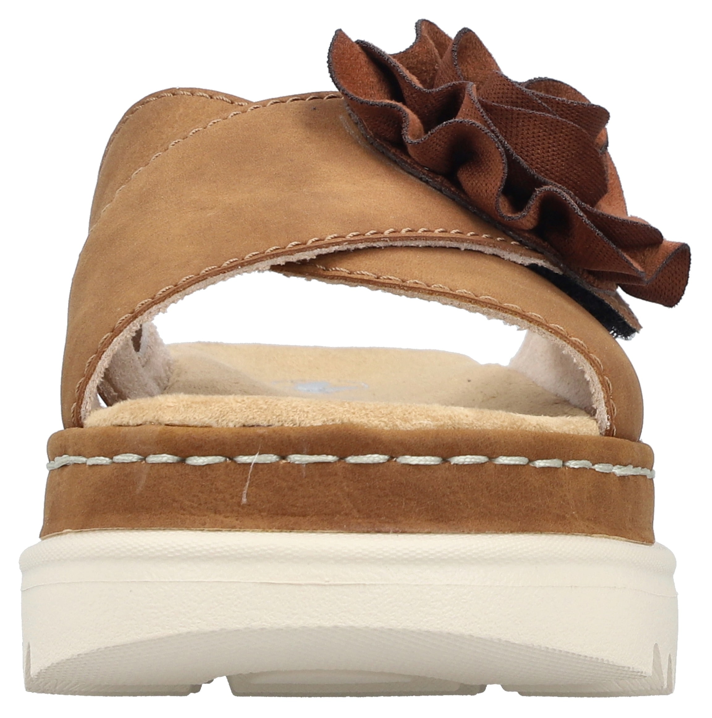 Rieker Pantolette, Sommerschuh, Strandschuh, Urlaubschuh mit praktischem Klettverschluss