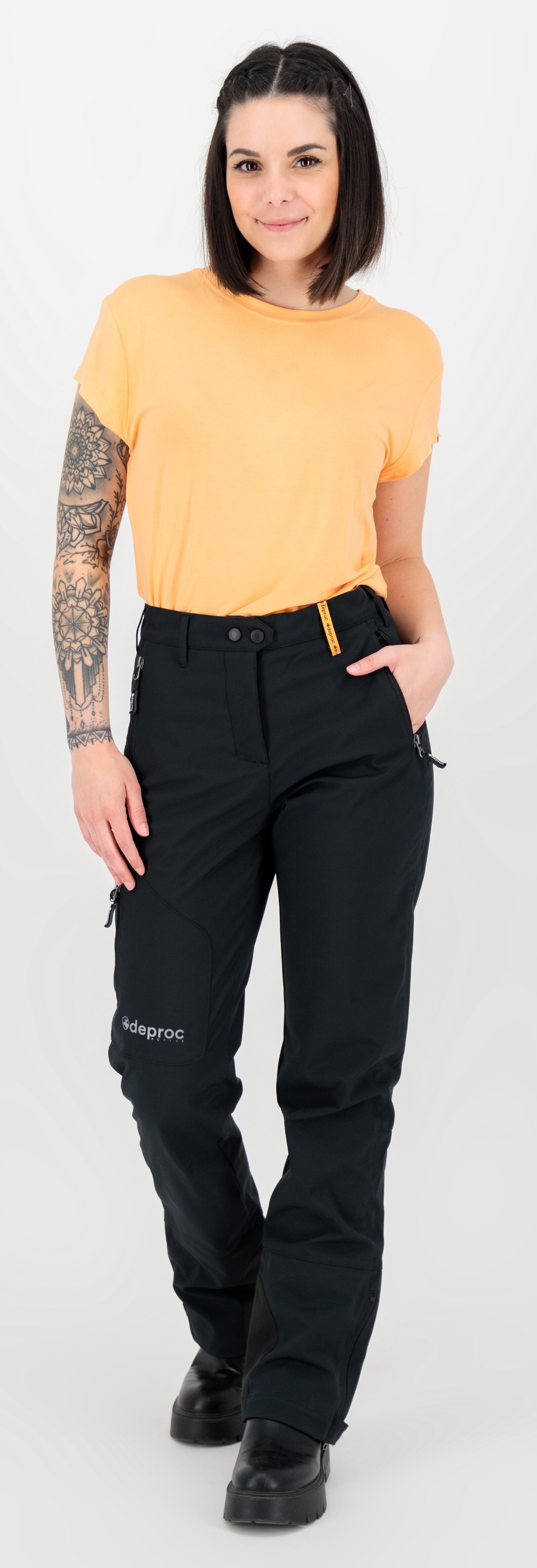 Softshellhose DEPROC ACTIVE "STERLING WOMEN mit Schneefang", Damen, Gr. 40/42 (M), Normalgrößen, schwarz, 96% Polyester; 4% Elasthan, Hosen Softshellhose, auch in Großen Größen erhältlich 3