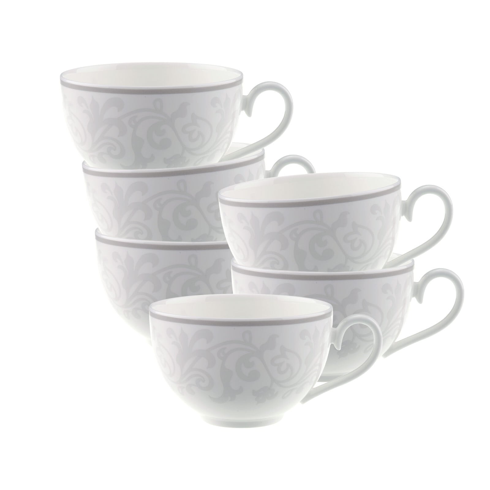 Villeroy & Boch Tasse "Cappuccinotassen Gray Pearl 310 ml 6er Set weiß" Spülmaschinengeeignet, Mikrowellengeeignet