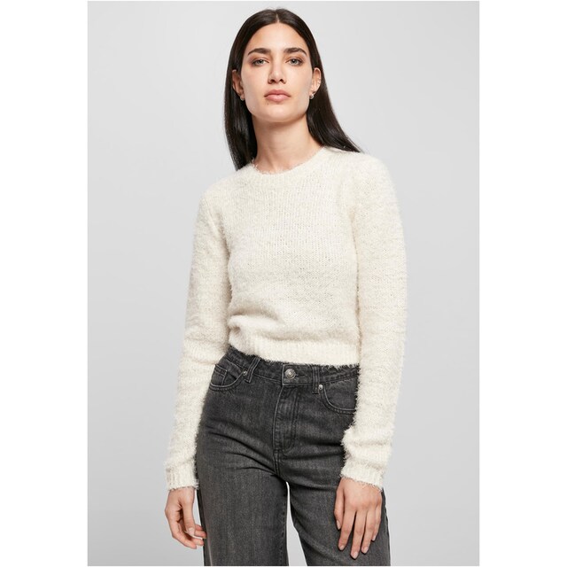 URBAN CLASSICS Sweatshirt »Damen Ladies Cropped Feather Sweater«, (1 tlg.)  für kaufen | BAUR