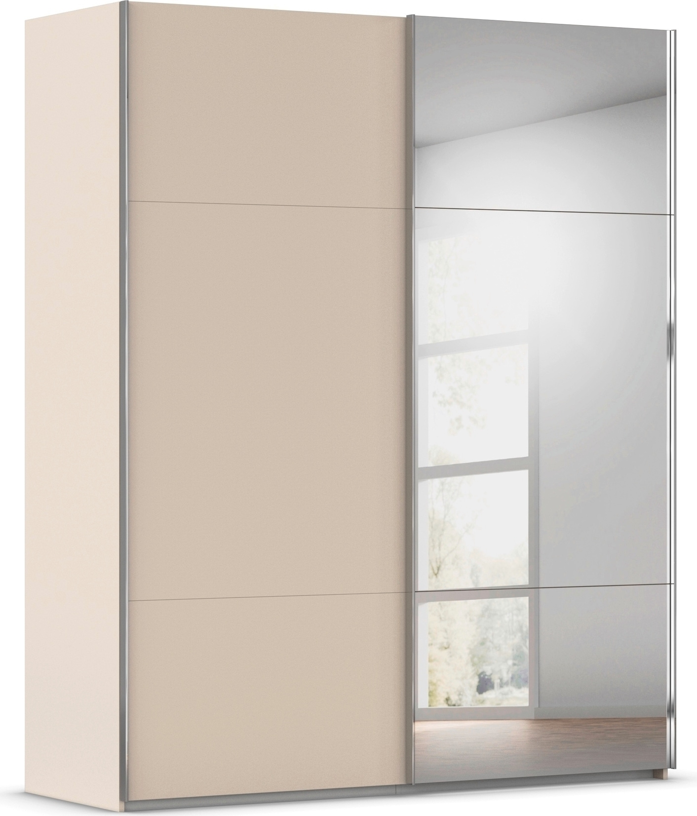 rauch Schwebetürenschrank "Kleiderschrank Schrank Garderobe Schlafzimmerschrank CONTIDO" 3 verschiedene Ausstattungen BASIC/CLASSIC/PREMIUM (inkl. SOFT-CLOSE), aus hochwertigem Material in 6 Breiten 2 Griff-Farben MADE IN GERMANY