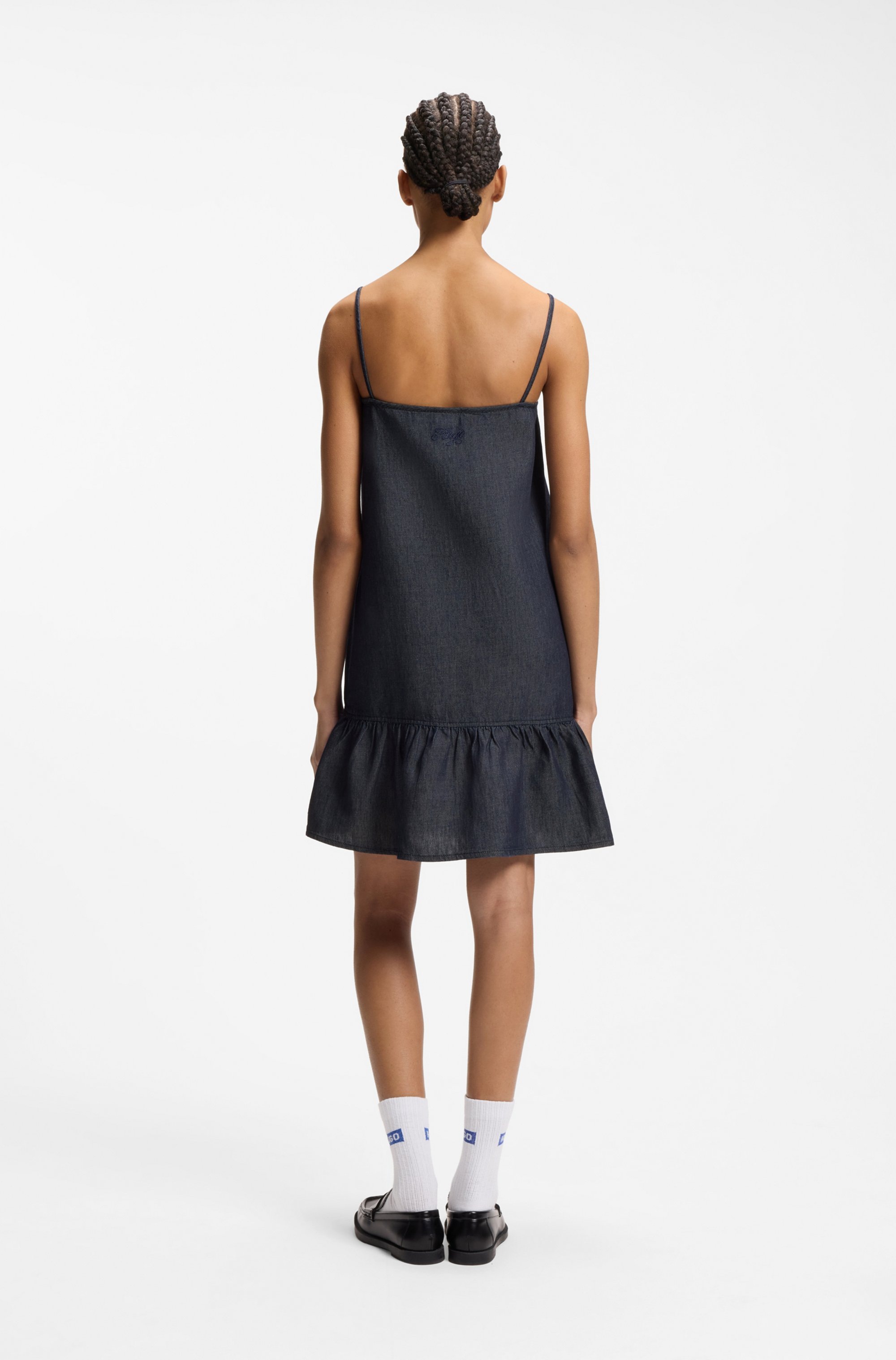 HUGO Blue Minikleid "Kabati" im Denim-Look, abgesenkter Saum günstig online kaufen