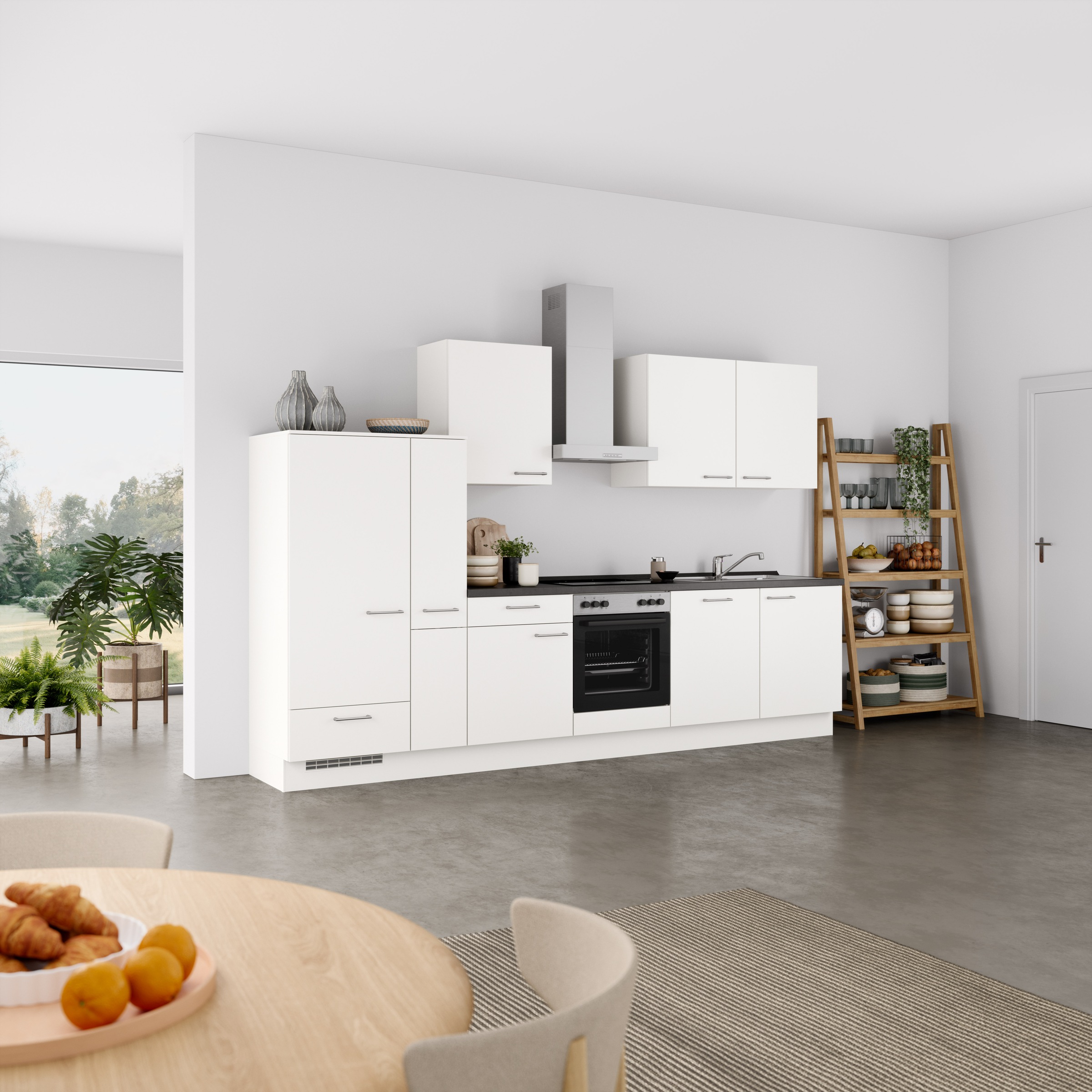 nobilia® Küchenzeile »"Laser I"«, vormontiert, Ausrichtung wählbar, Breite 330 cm, wahlw. mit E-Geräten
