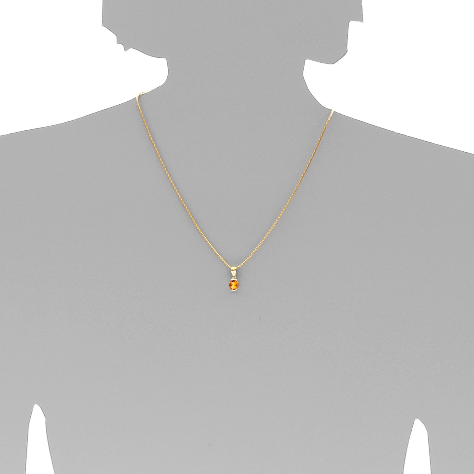 OSTSEE-SCHMUCK Kettenanhänger »- Sophia 8x6 mm - Gold 333/000 - Citrin«