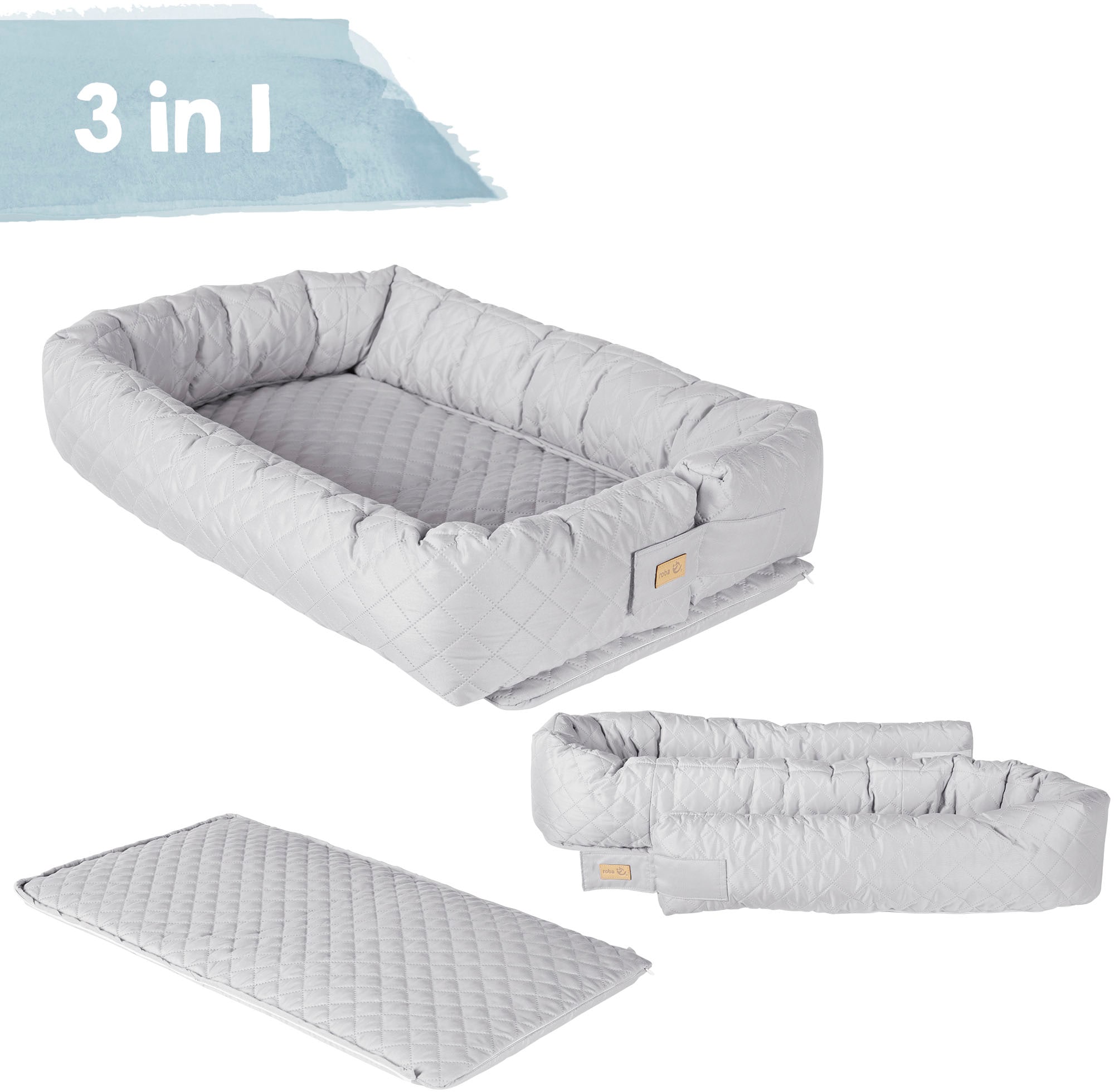 roba® Kuschelnest »Babyounge, roba Style, silbergrau«, 3in1