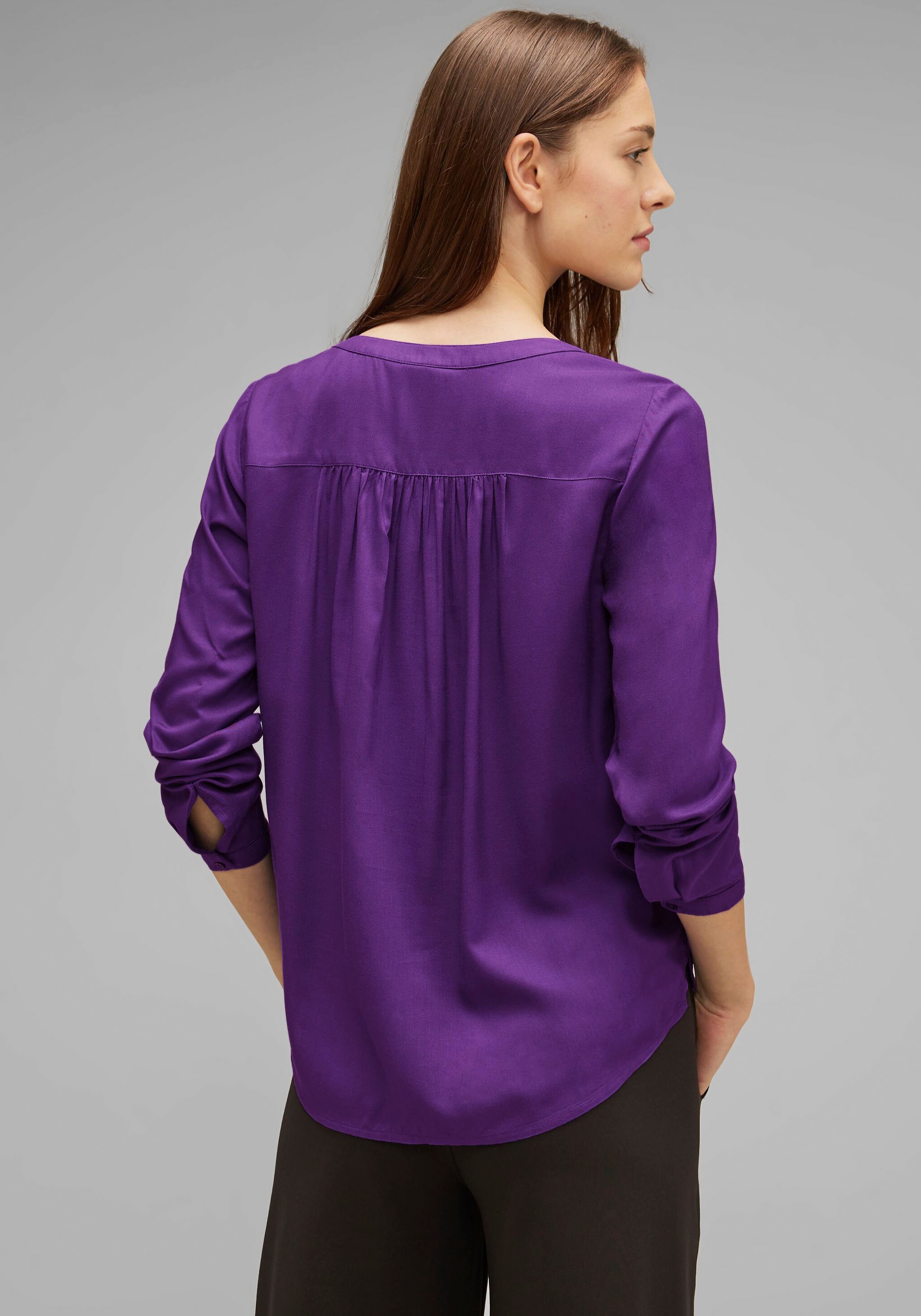 STREET ONE Shirtbluse »Style Bamika«, mit Seitenschlitzen für bestellen |  BAUR