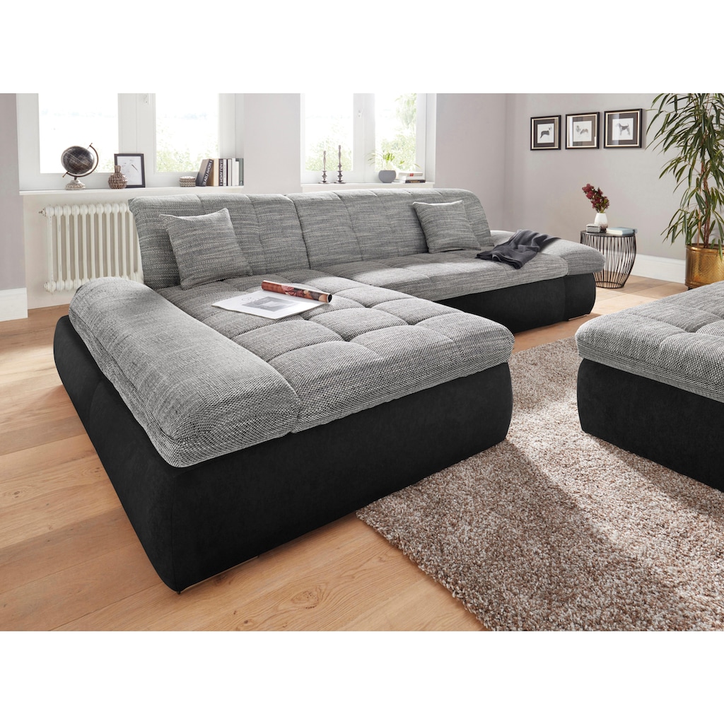 DOMO collection Ecksofa »PB Moric wahlweise mit Bettfunktion + Armteilverstellung, L-Form«