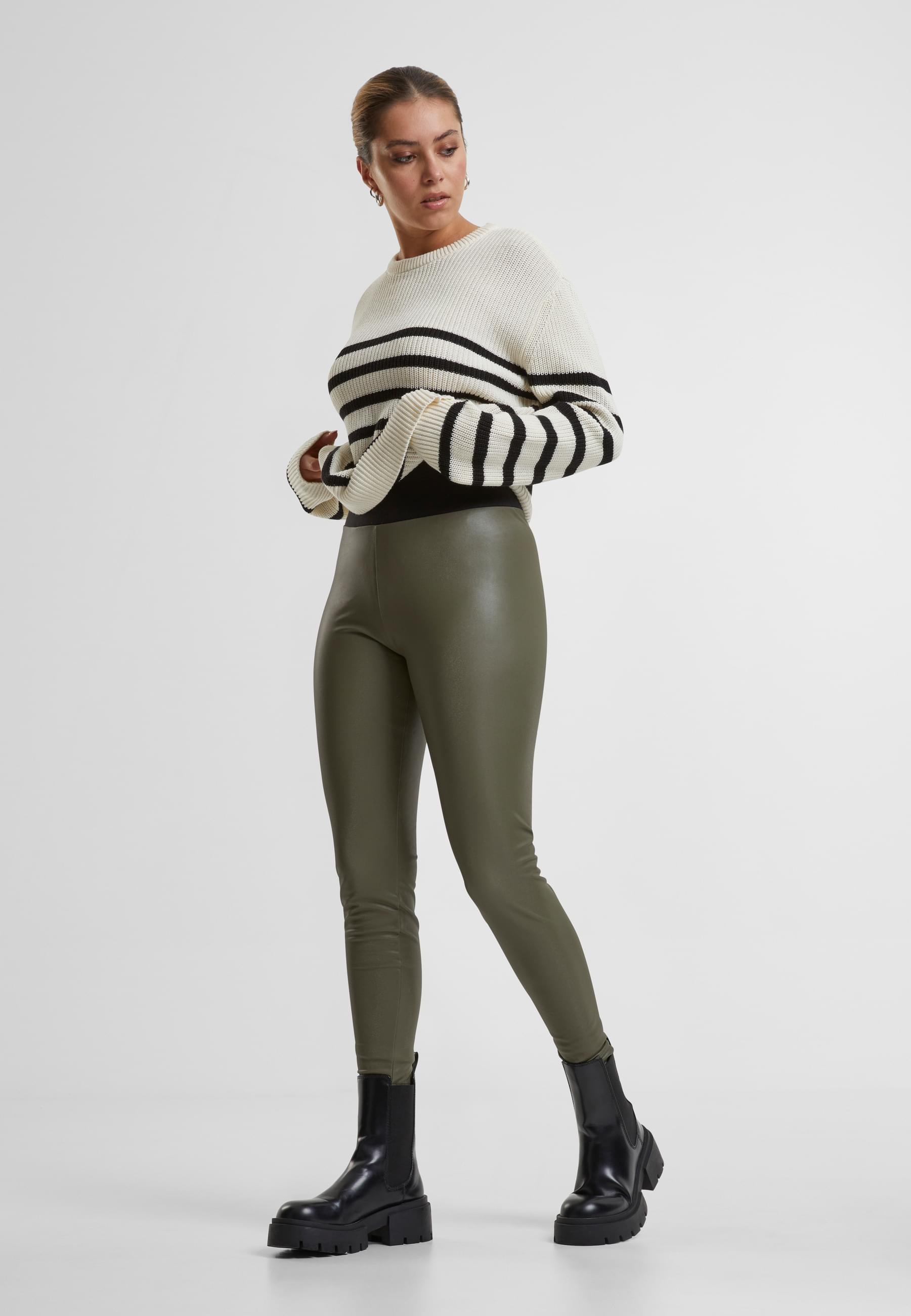 URBAN CLASSICS Leggings »Urban Classics Damen Ladies Faux Leather High Waist Leggings«, (1 tlg.)
