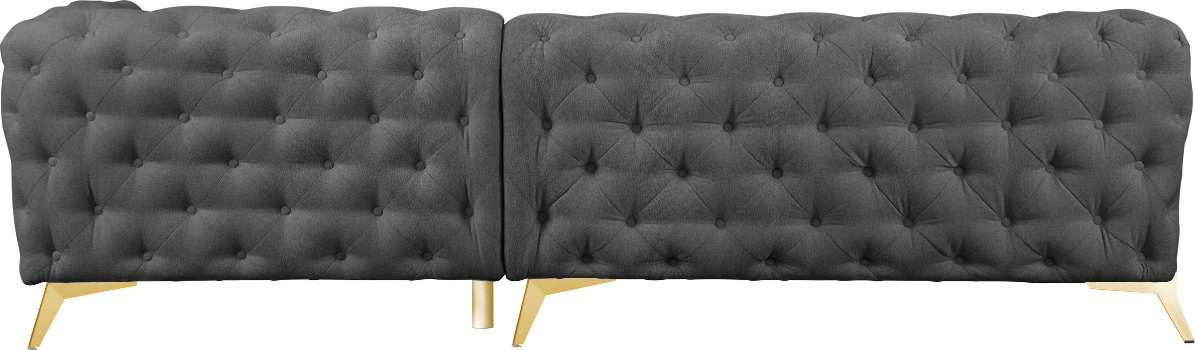 Leonique Chesterfield-Sofa »Amaury L-Form«, großes Ecksofa, Chesterfield-Optik, Breite 323 cm, Fußfarbe wählbar