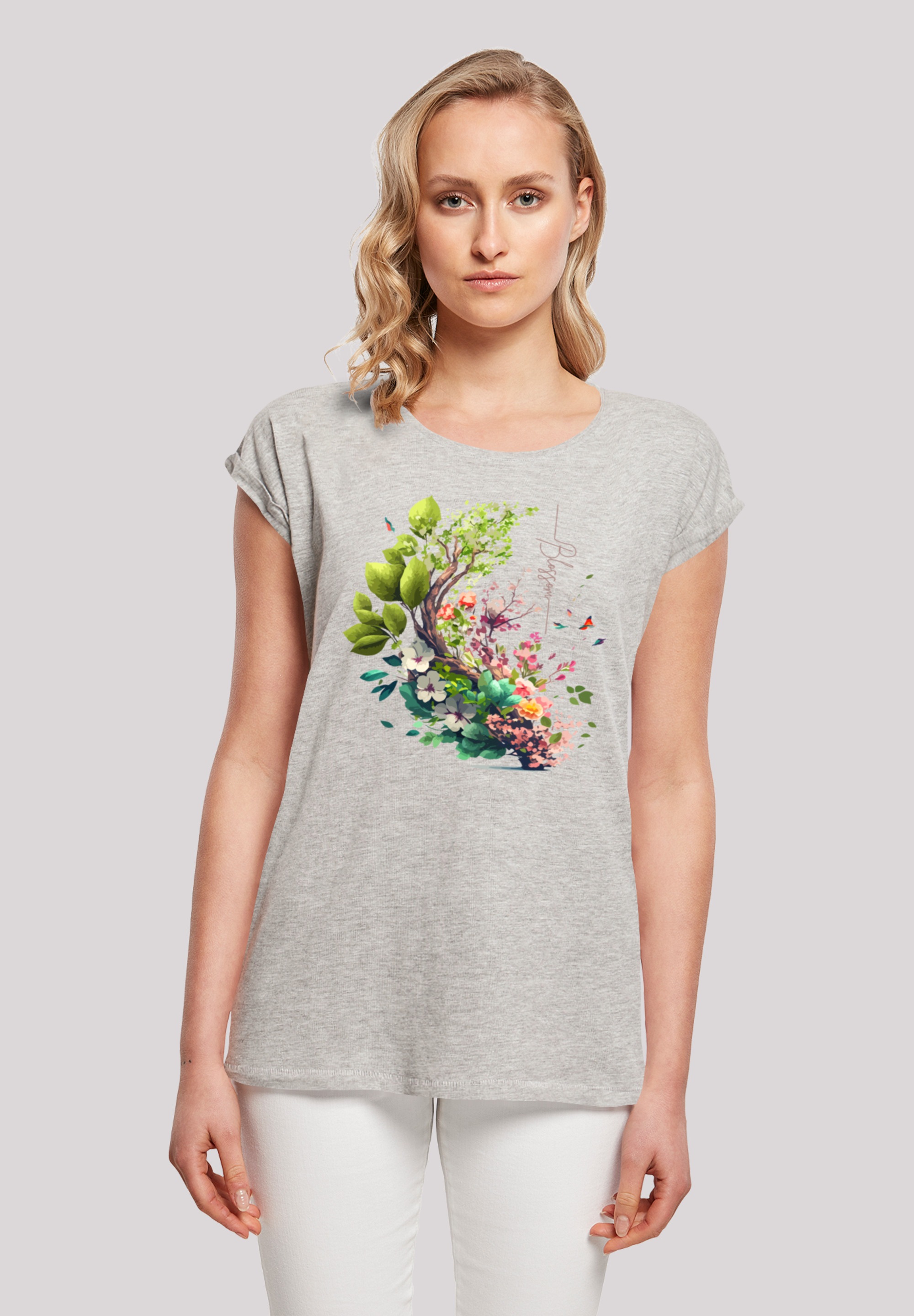 F4NT4STIC T-Shirt "Baum mit Blumen", Print