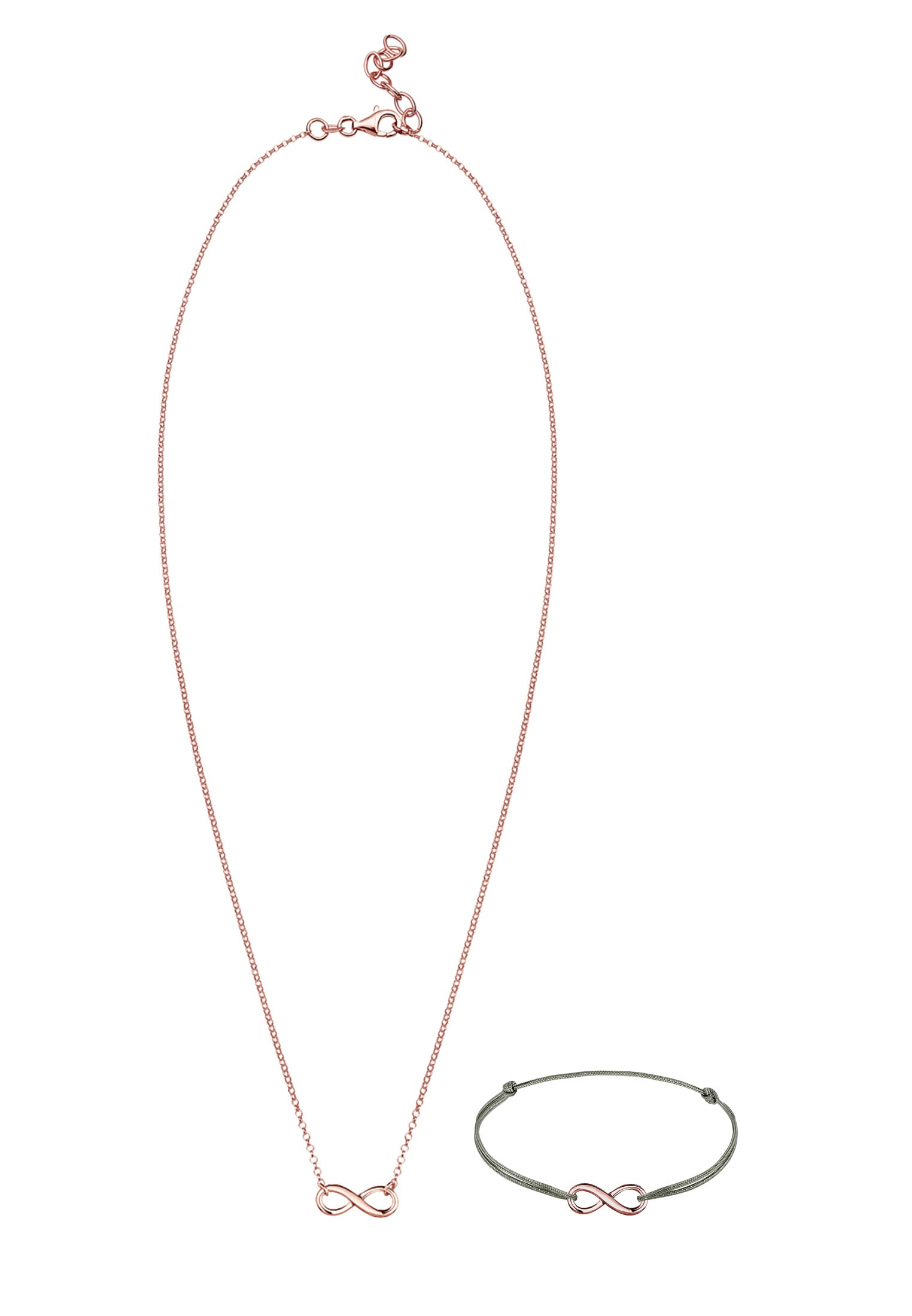 Elli Schmuckset »Kette Armband mit Infinity Symbol 925 Sterling Silber Rosegold«