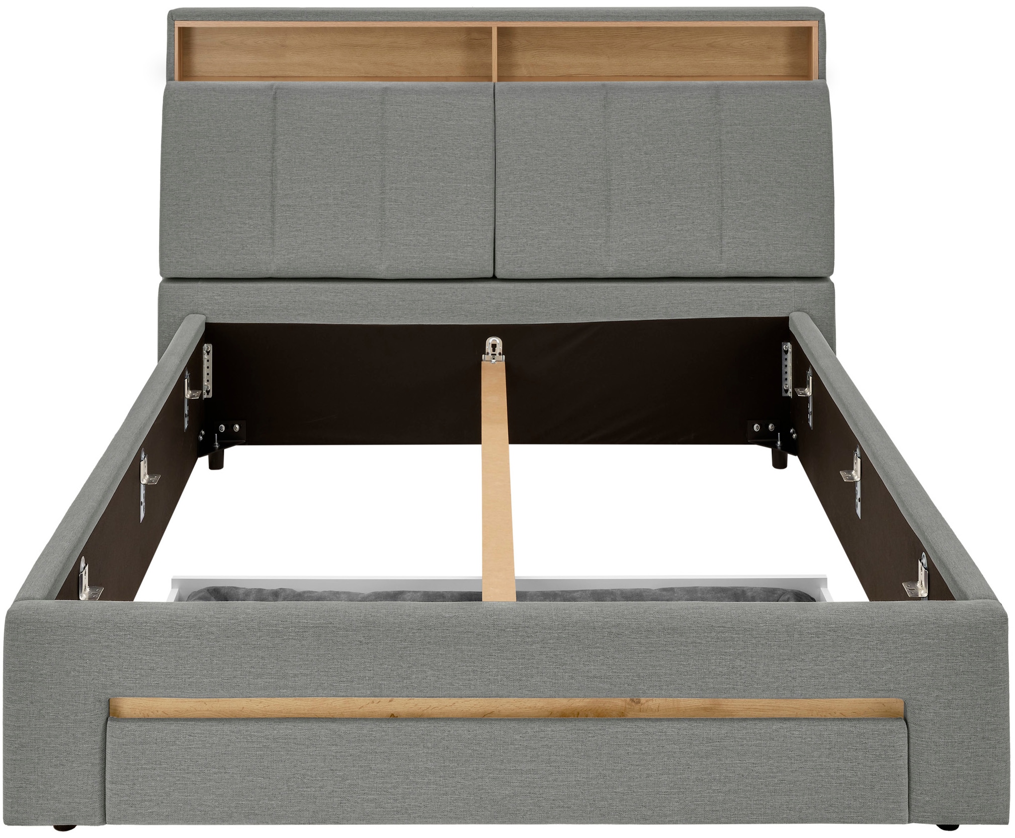 INOSIGN Polsterbett »CiTY/GiRON,, gepolstertes Stauraumbett, mit LED Beleuchtung« Bettkasten mit Hundebett oder als Stauraum, klappbare Kopfteile