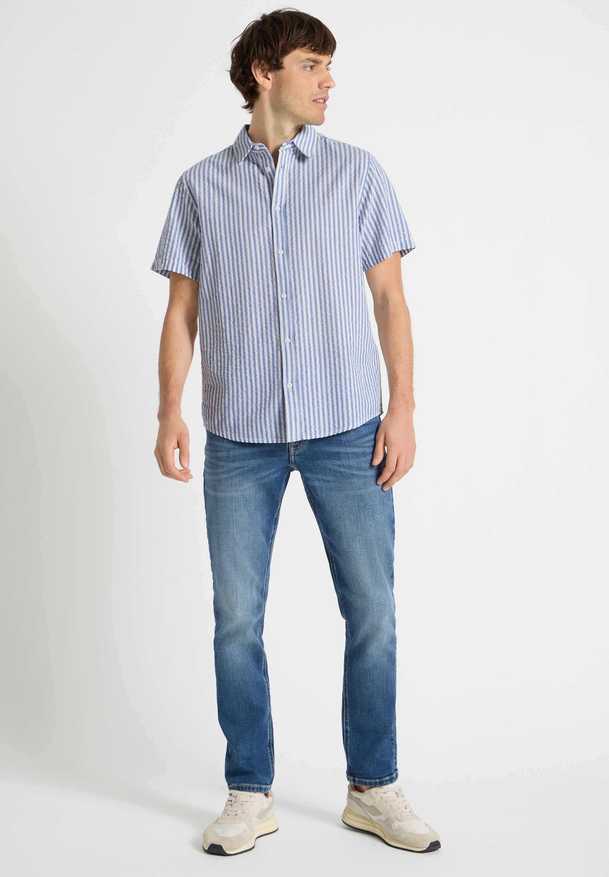 STREET ONE MEN Kurzarmhemd aus reiner Baumwolle