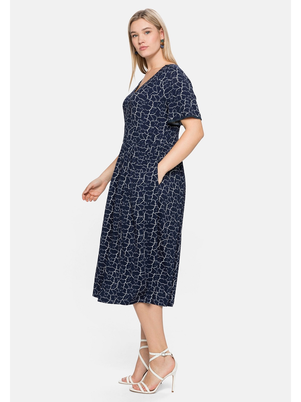 Sheego Jerseykleid »Große Größen«, in Midilänge, mit Alloverprint
