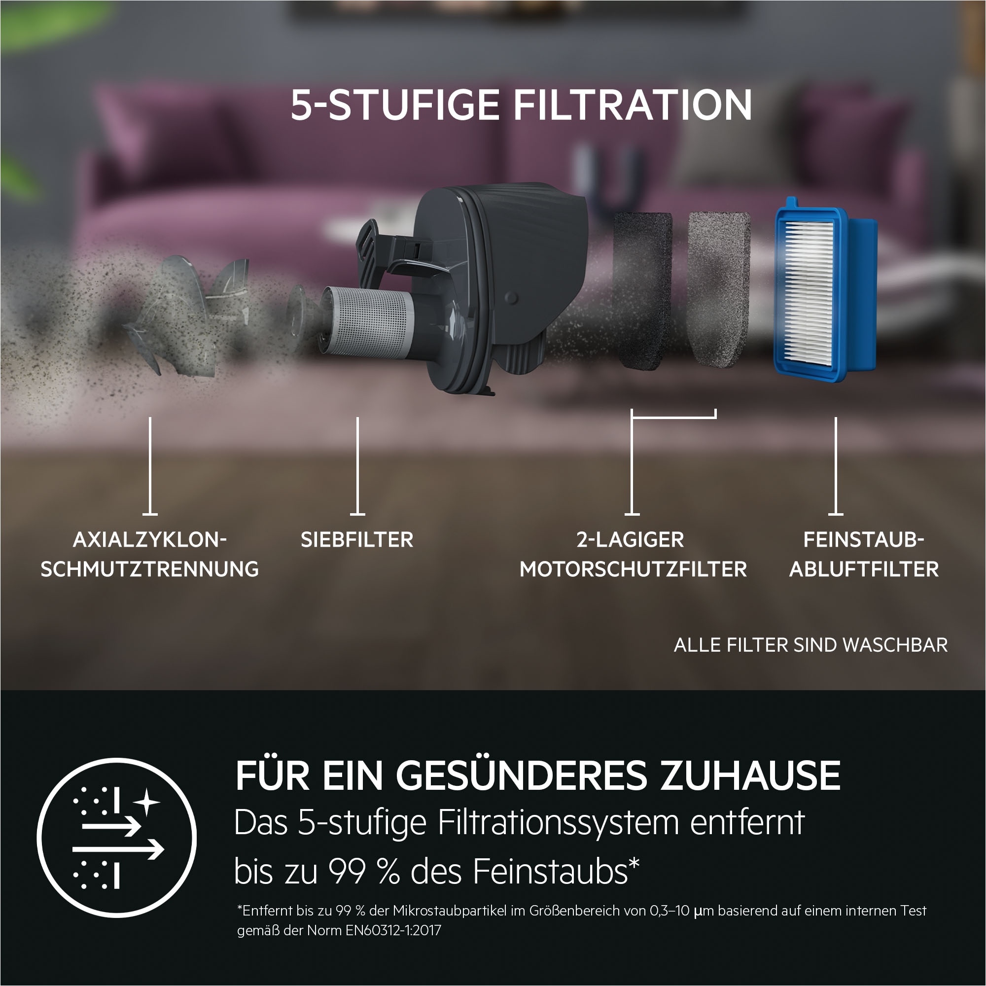 AEG Akku-Hand-und Stielstaubsauger »CLEAN 5000 ÖKO (AS52B21OKO)« 2in1, leise 79 dB(A), 74 % Recyclingmaterial, bis zu 50 Min. Laufzeit