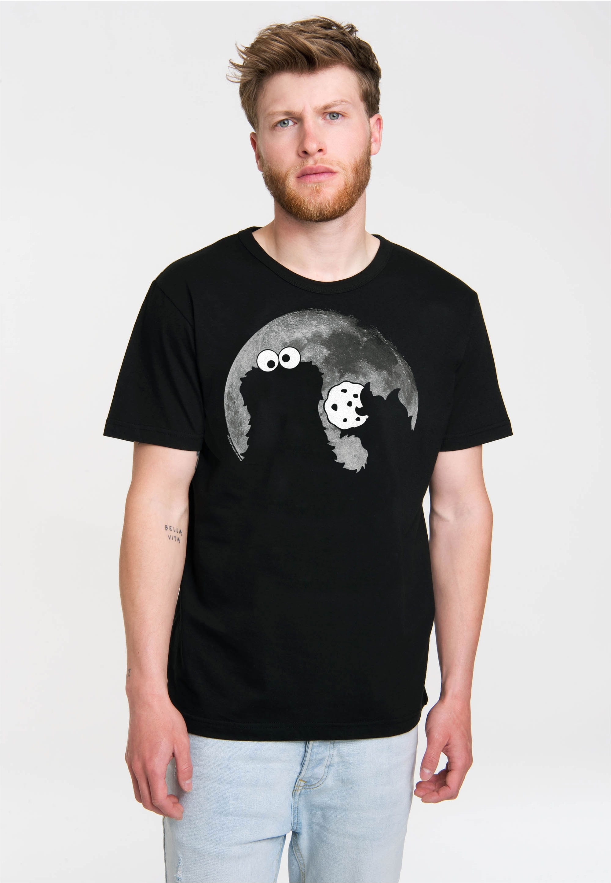 LOGOSHIRT T-Shirt "Sesamstrasse - Krümelmonster Mond" mit coolem Print günstig online kaufen