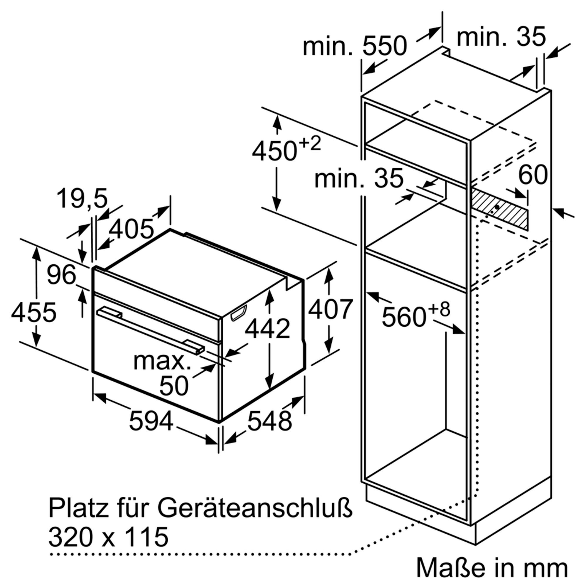 Constructa Backofen  »CC4M61063«, mit Teleskopauszug nachrüstbar, Hydrolyse