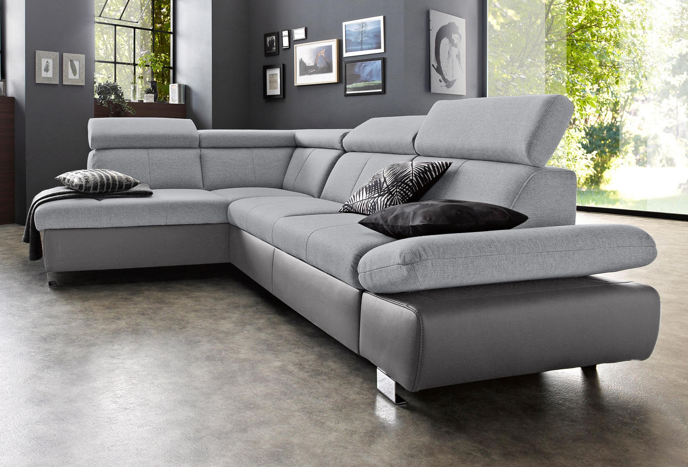 exxpo - sofa fashion Ecksofa "Happy, inkl. Kopf- und Armteilverstellung, L- günstig online kaufen