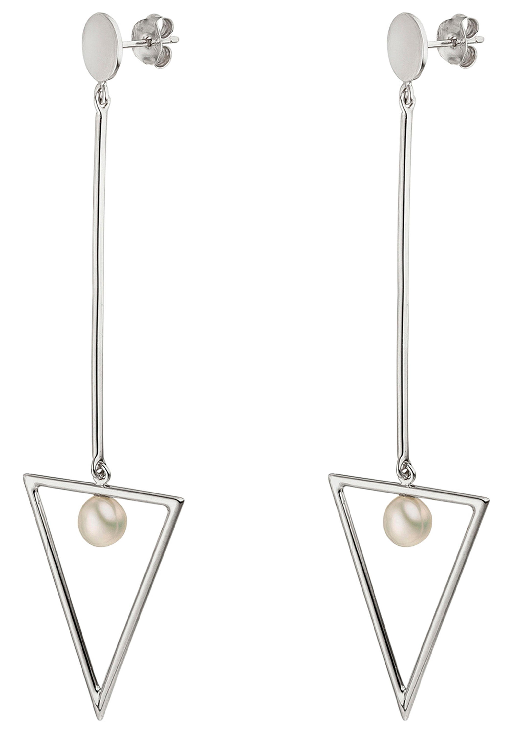 JOBO Perlenohrringe 925 Silber mit 2 Süßwasser-Zuchtperlen