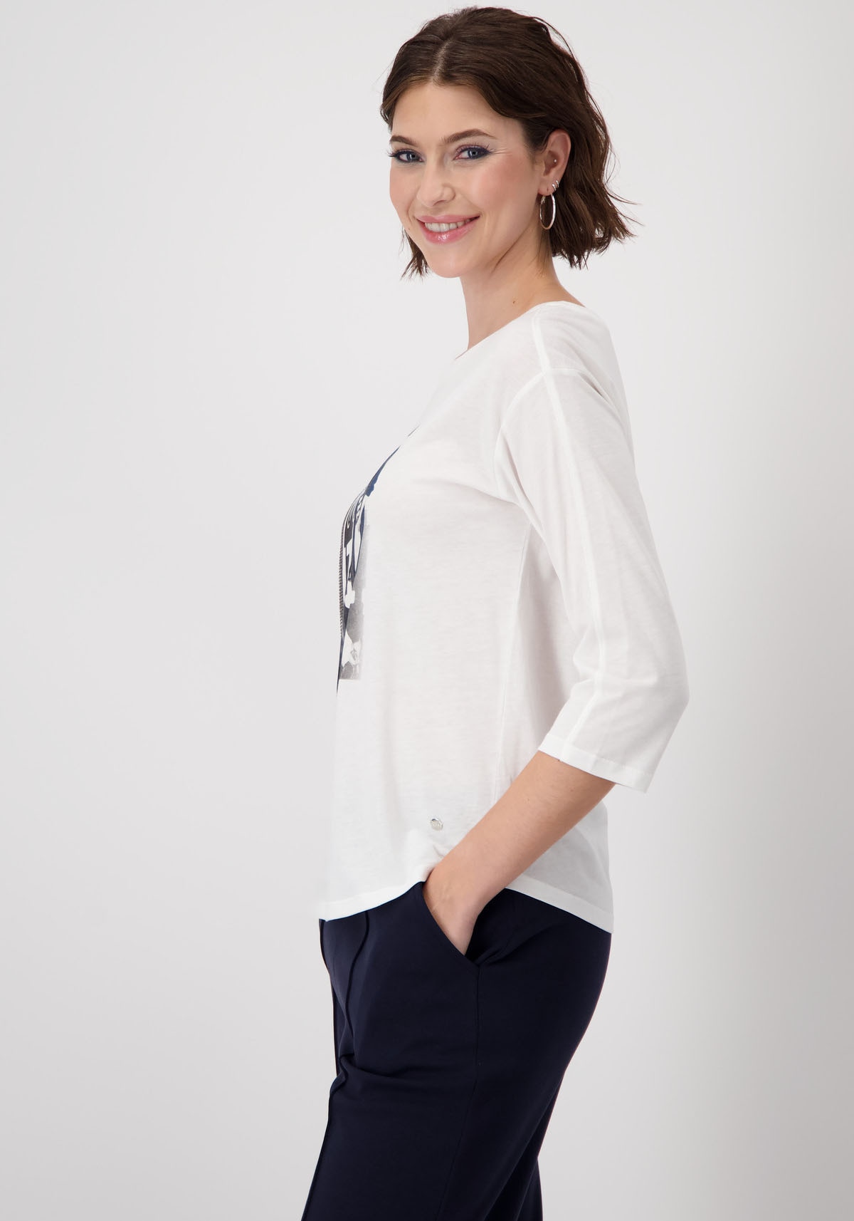 Monari Rundhalsshirt, mit Frontprint