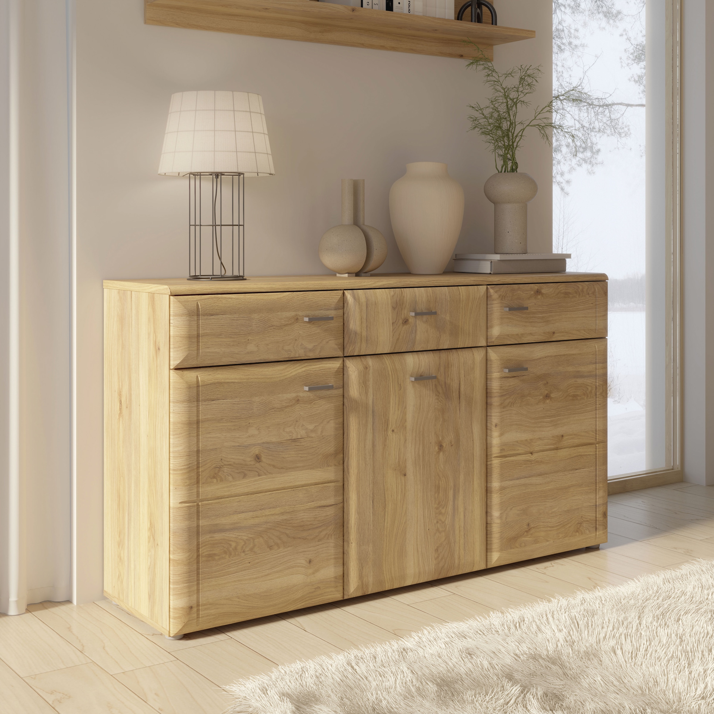 FORTE Sideboard, Sideboard, Holzoptik, MDF Front, Metallgriffe, Soft Close, günstig online kaufen