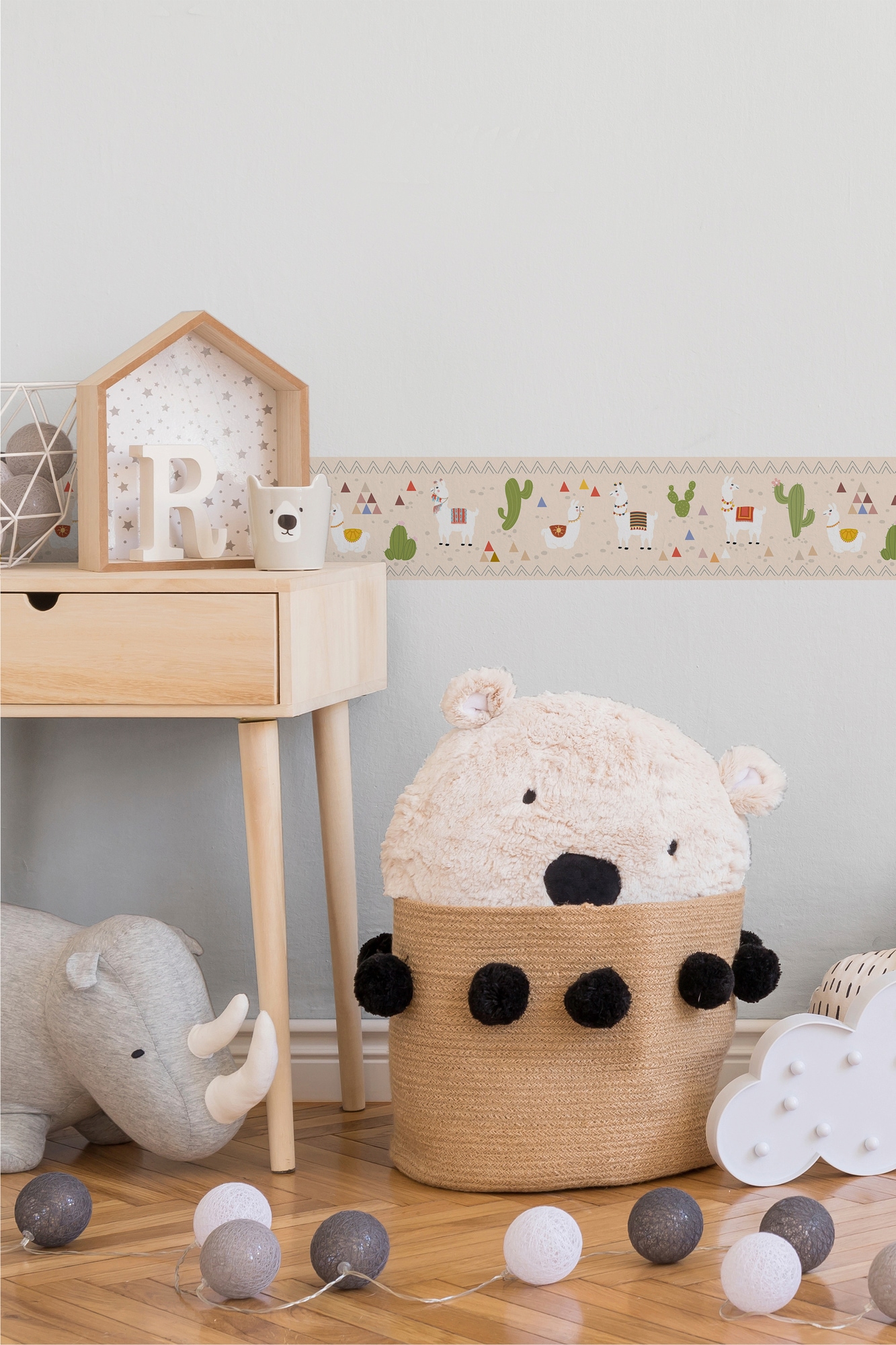 A.S. Création Bordüre »Relaxed Lamas«, Motiv-abstrakt-naturalistisch, Papier Wand Schräge Tür Borte Wohnzimmer Schlafzimmer Küche Design