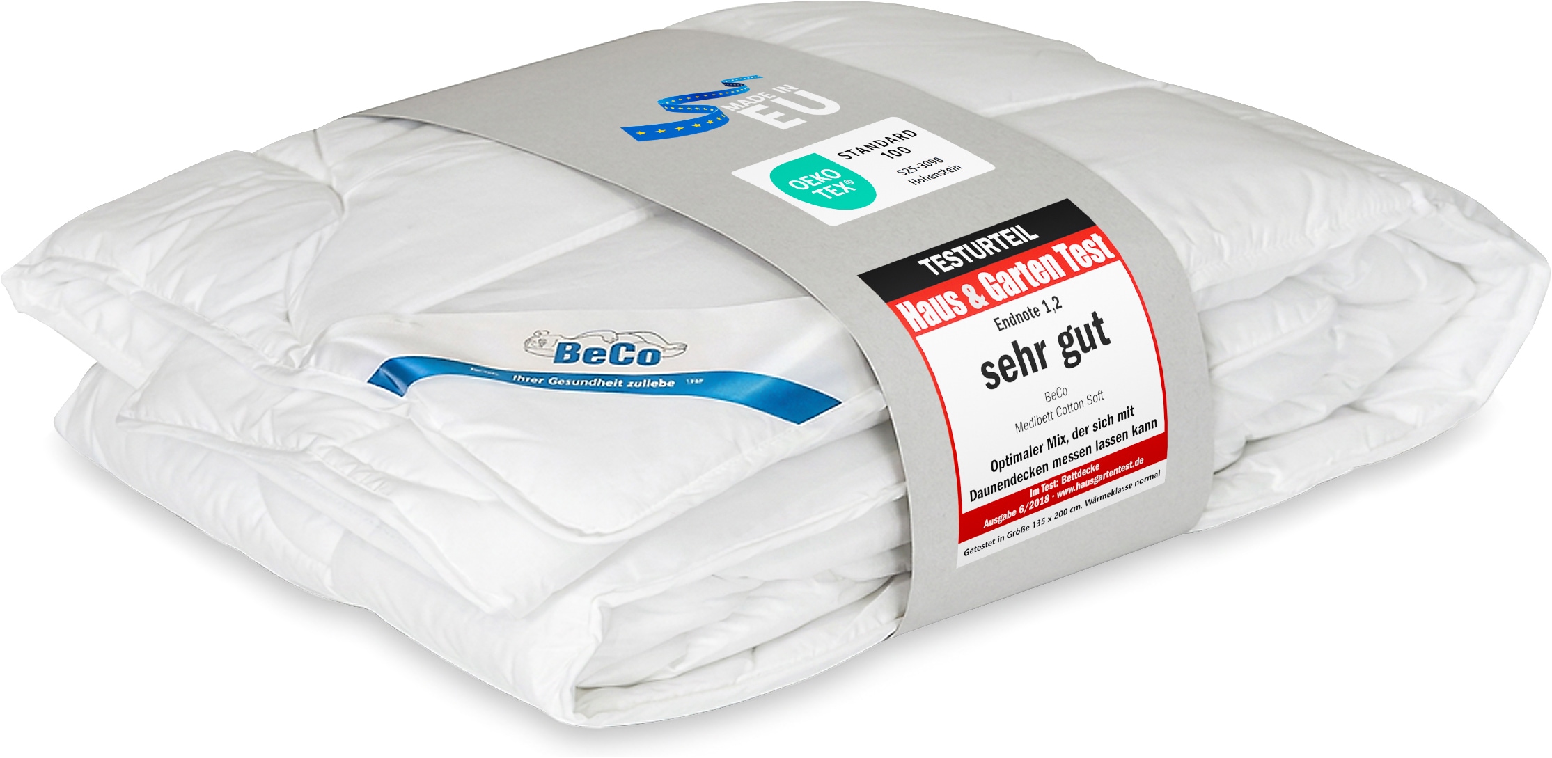Beco Microfaserbettdecke "Medibett Cotton Soft, Bettdecken für Sommer und Winter, Decke" warm Füllung Polyester 1 Stk. tlg. Bettdecke 135x200 cm, allergiker geeignet (Hausstauballerker)