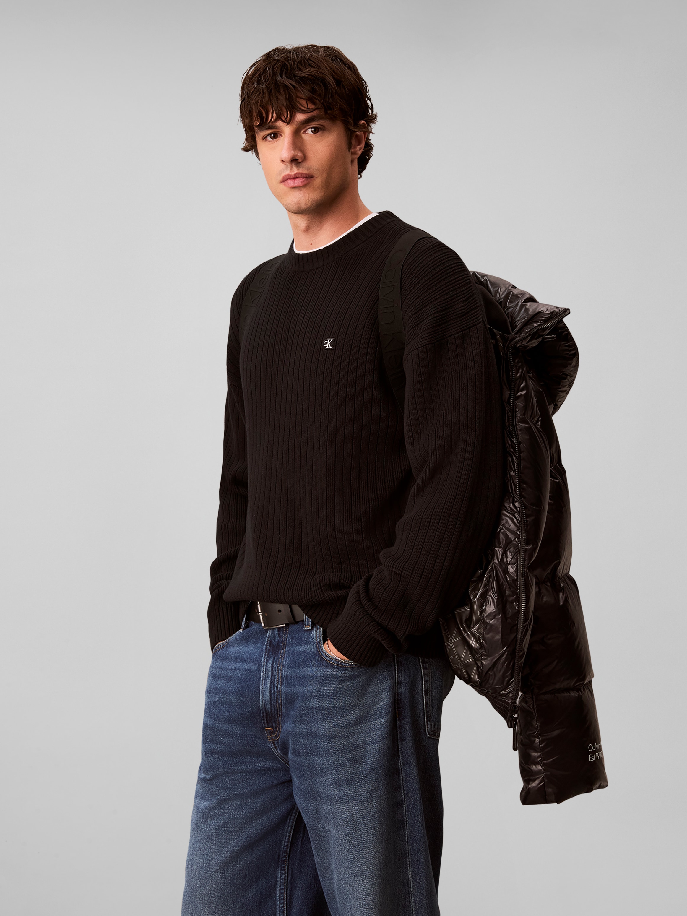 Calvin Klein Steppjacke »LS GLOSSY DETACHABLE HD DOWN PUF« ohne Kapuze Regular fit mit Kapuze