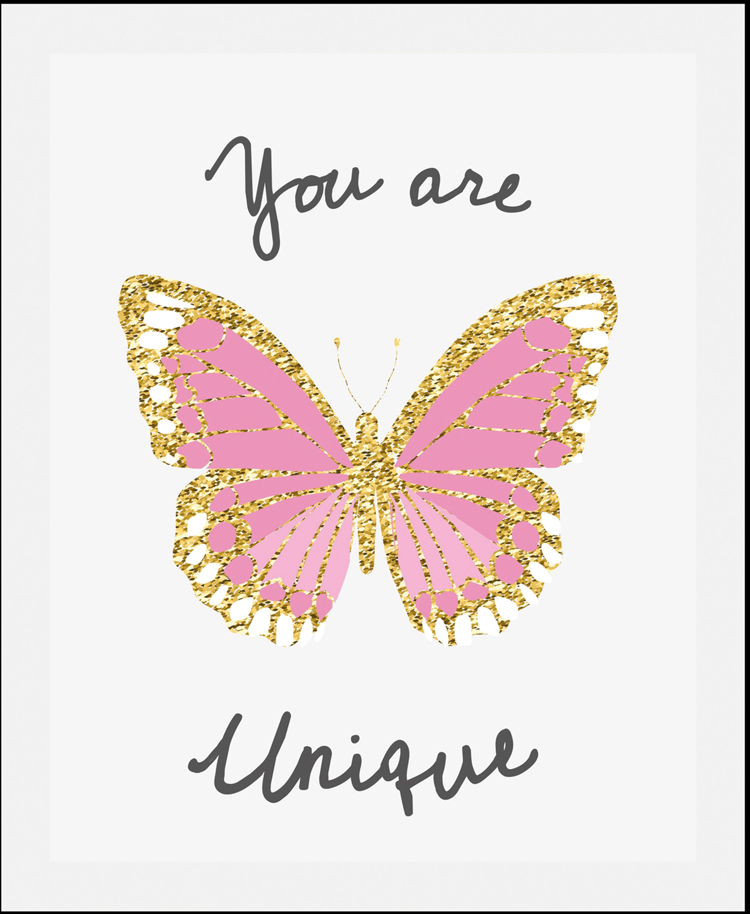 queence Bild "You are unique" Motivationsbilder  Schmetterlinge  Schriftzug günstig online kaufen