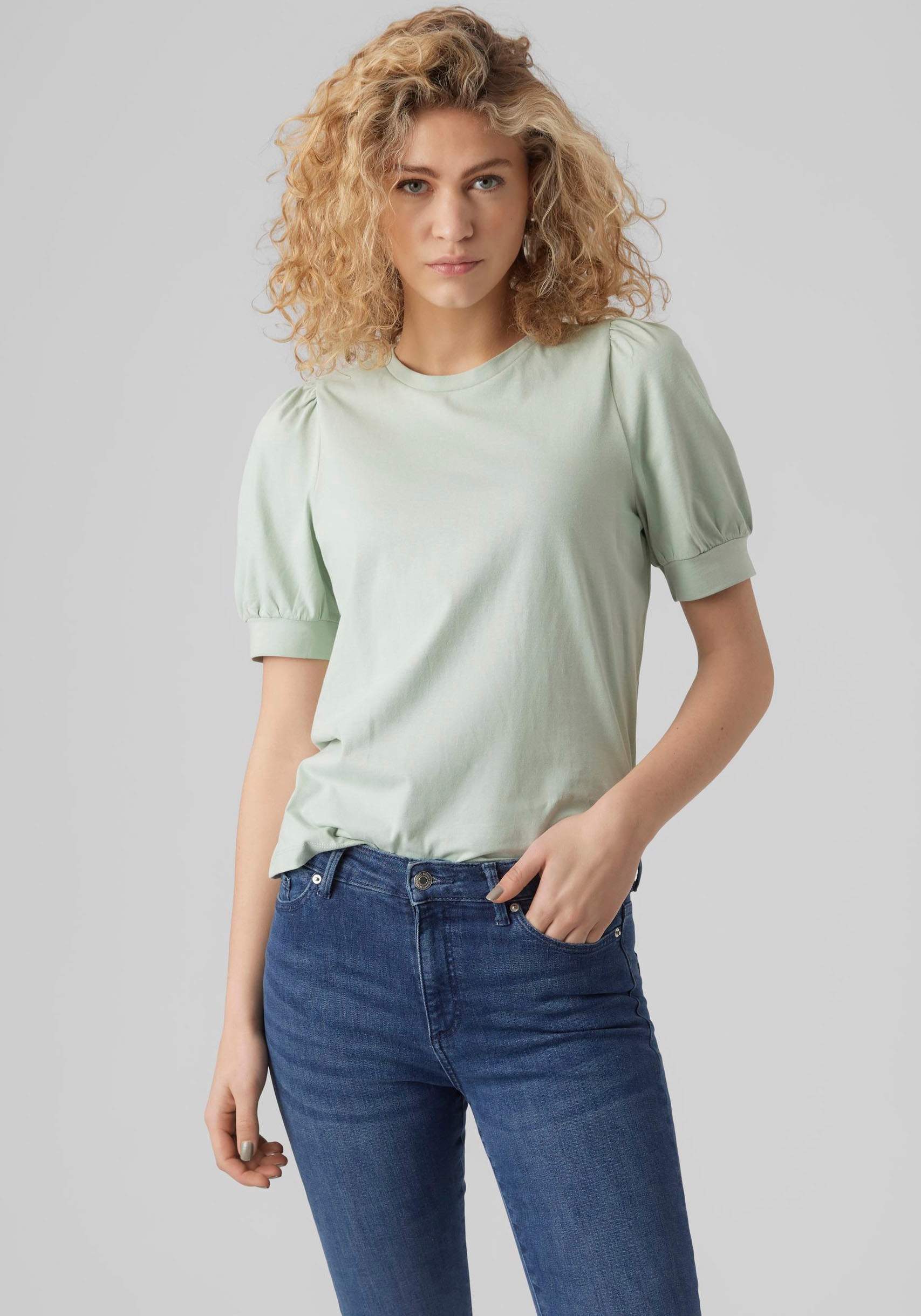 Vero Moda T-Shirt "VMKERRY 2/4 O-NECK TOP VMA JRS NOOS", mit Rundhalsaussch günstig online kaufen