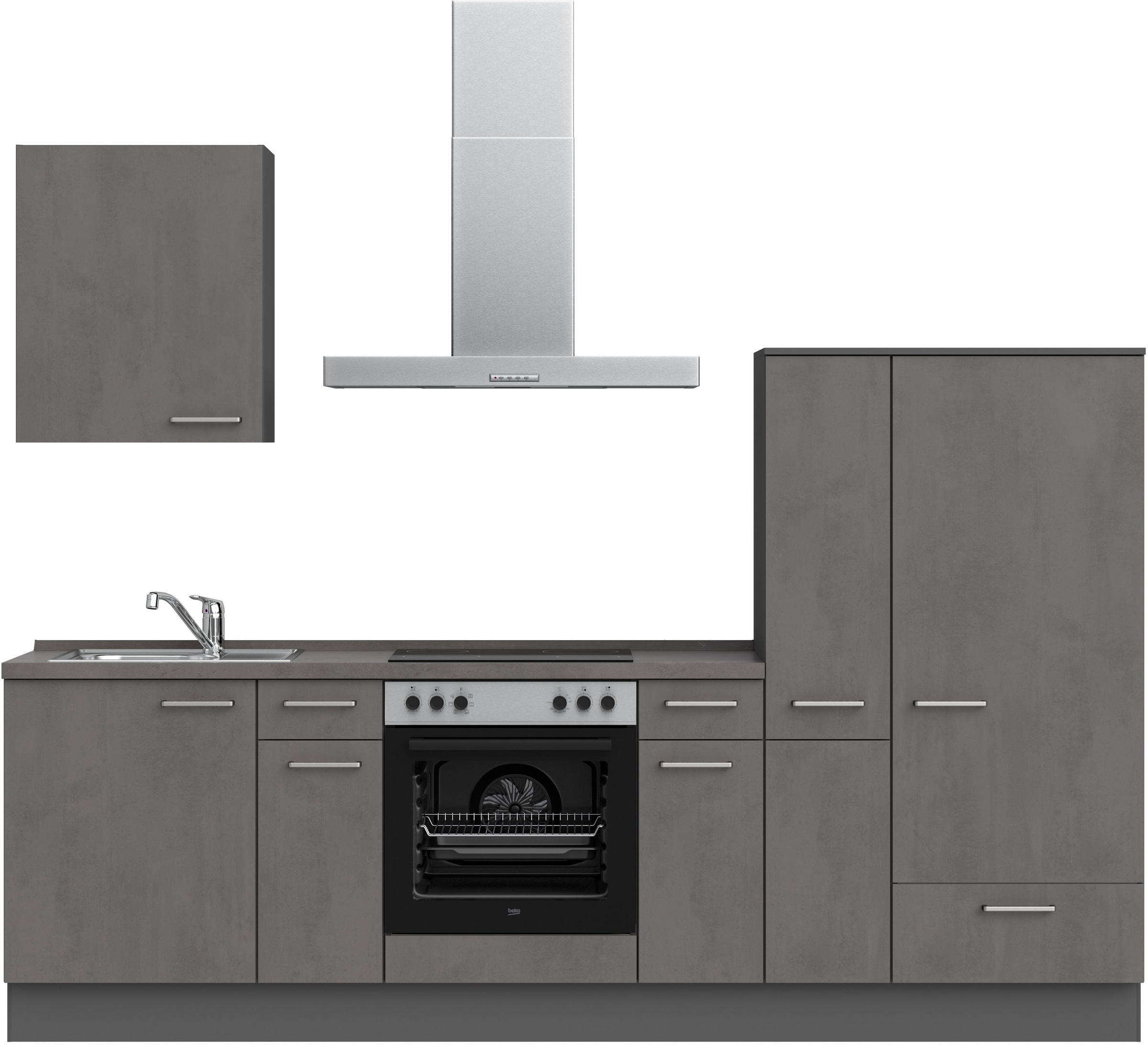 nobilia Küchenzeile ""Riva I", NEU: individuell anpassbar mit gratis Profi-Beratung" vormontiert, Breite 270 cm, Ausrichtung wählbar, wahlw. mit E-Geräten
