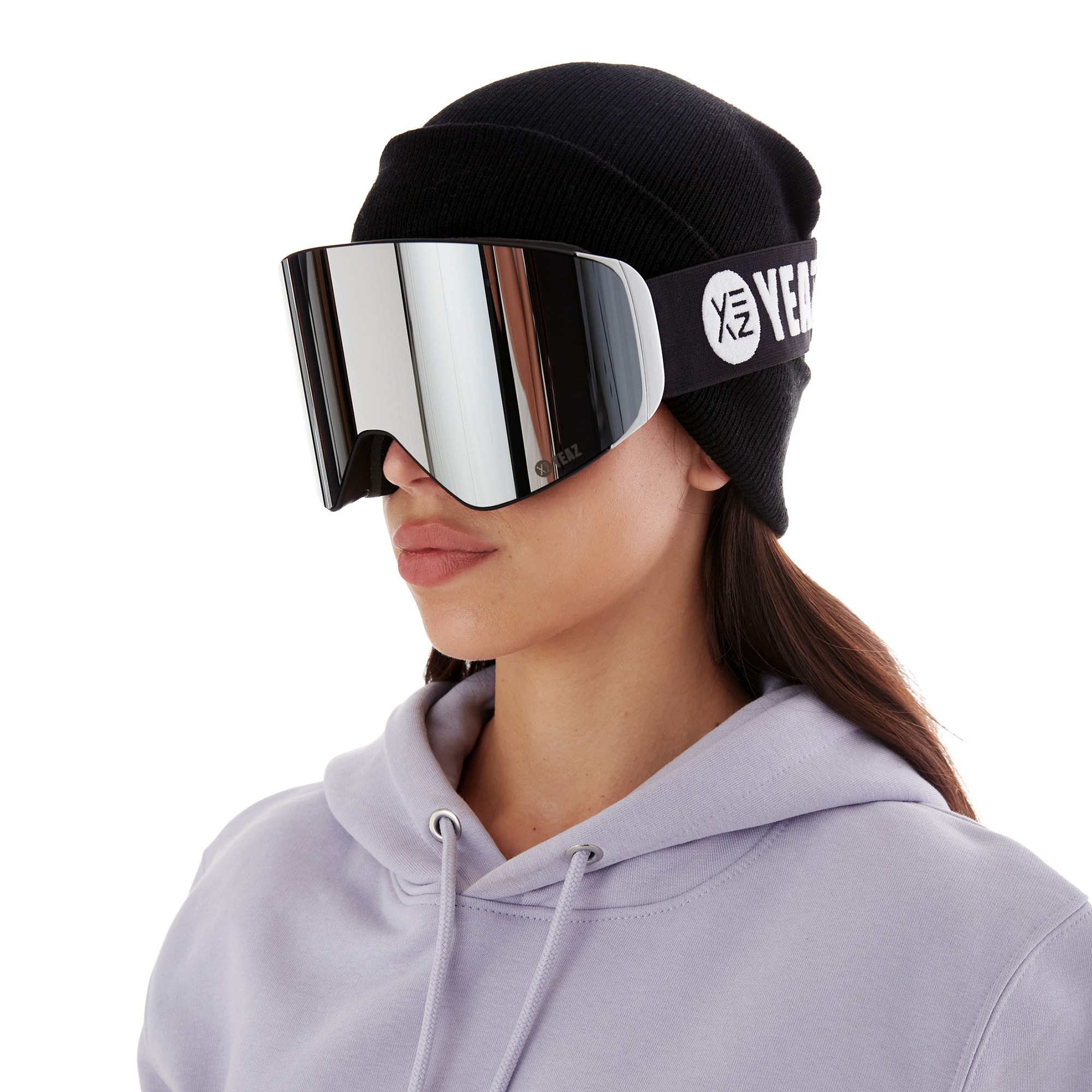 YEAZ Snowboardbrille »Magnet-Ski-Snowboardbrille silber verspiegelt/silber APEX«