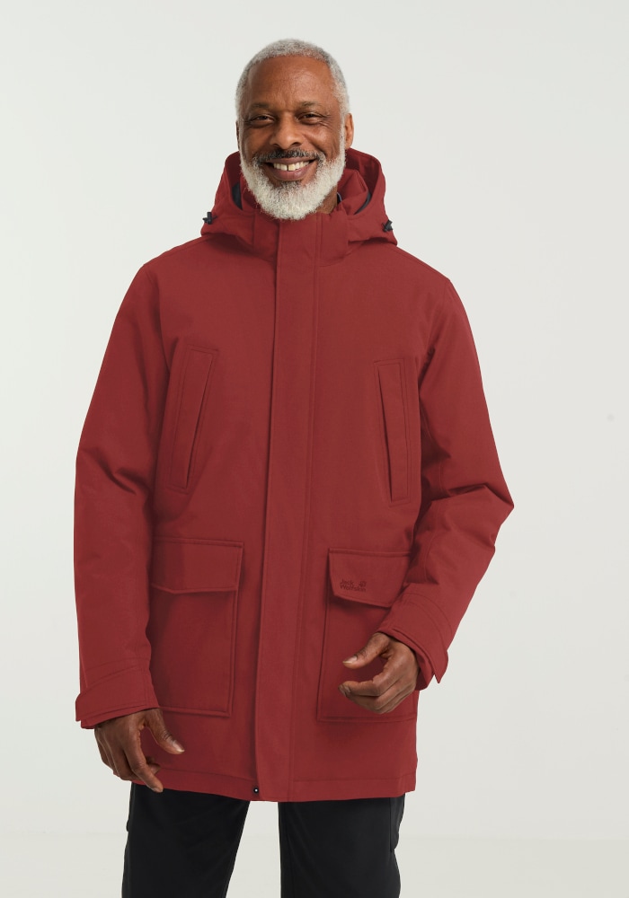 Jack Wolfskin Funktionsparka "CANYON SHIELD PARKA M" mit Kapuze mit TEXAPORE-Technologie, atmungsaktiv, wasserdicht, winddicht