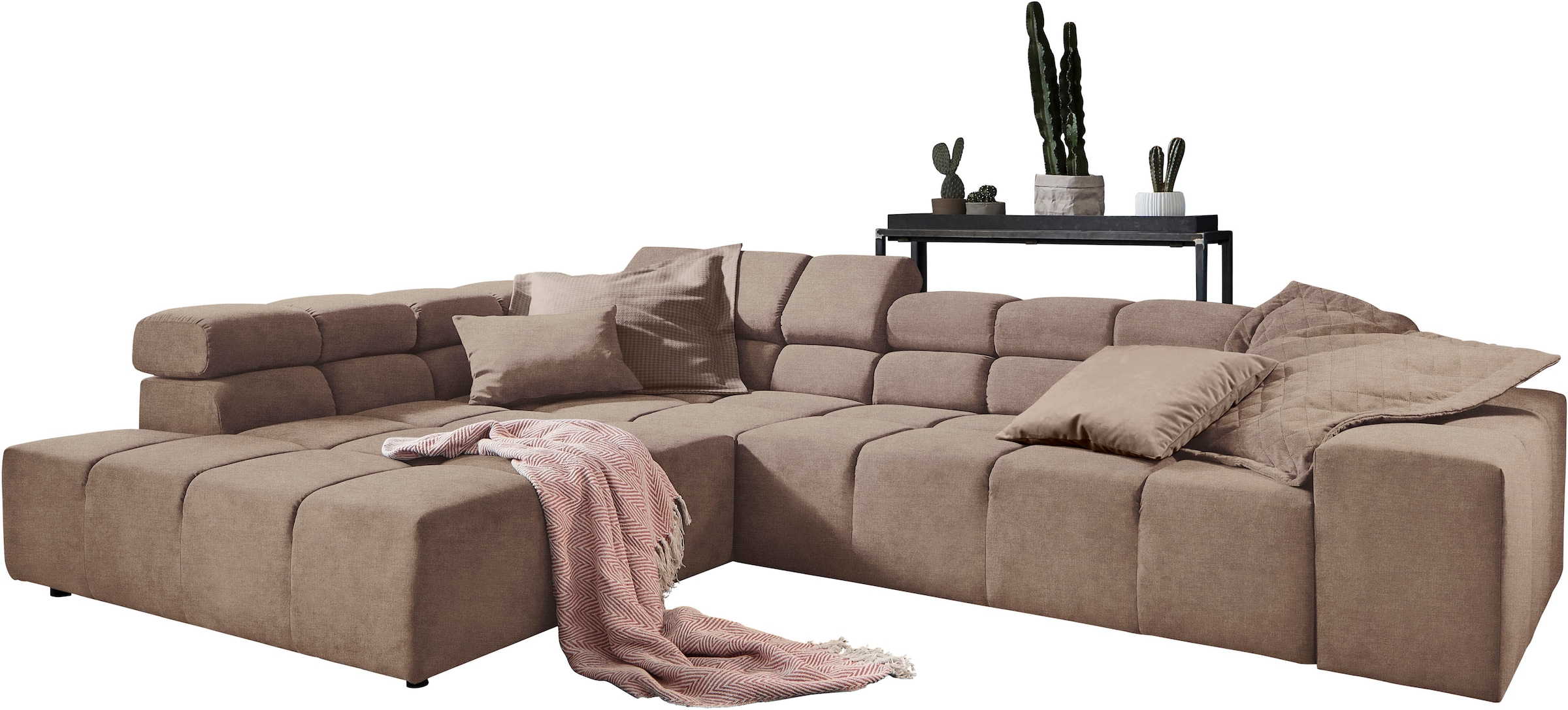 INOSIGN Ecksofa »Ancona incl. Kopfteilverstellung, OTTOs Choice, Breite 319cm, L-Form«, wahlweise motorische Sitztiefenverstellung, auch in Cord + Easy Care