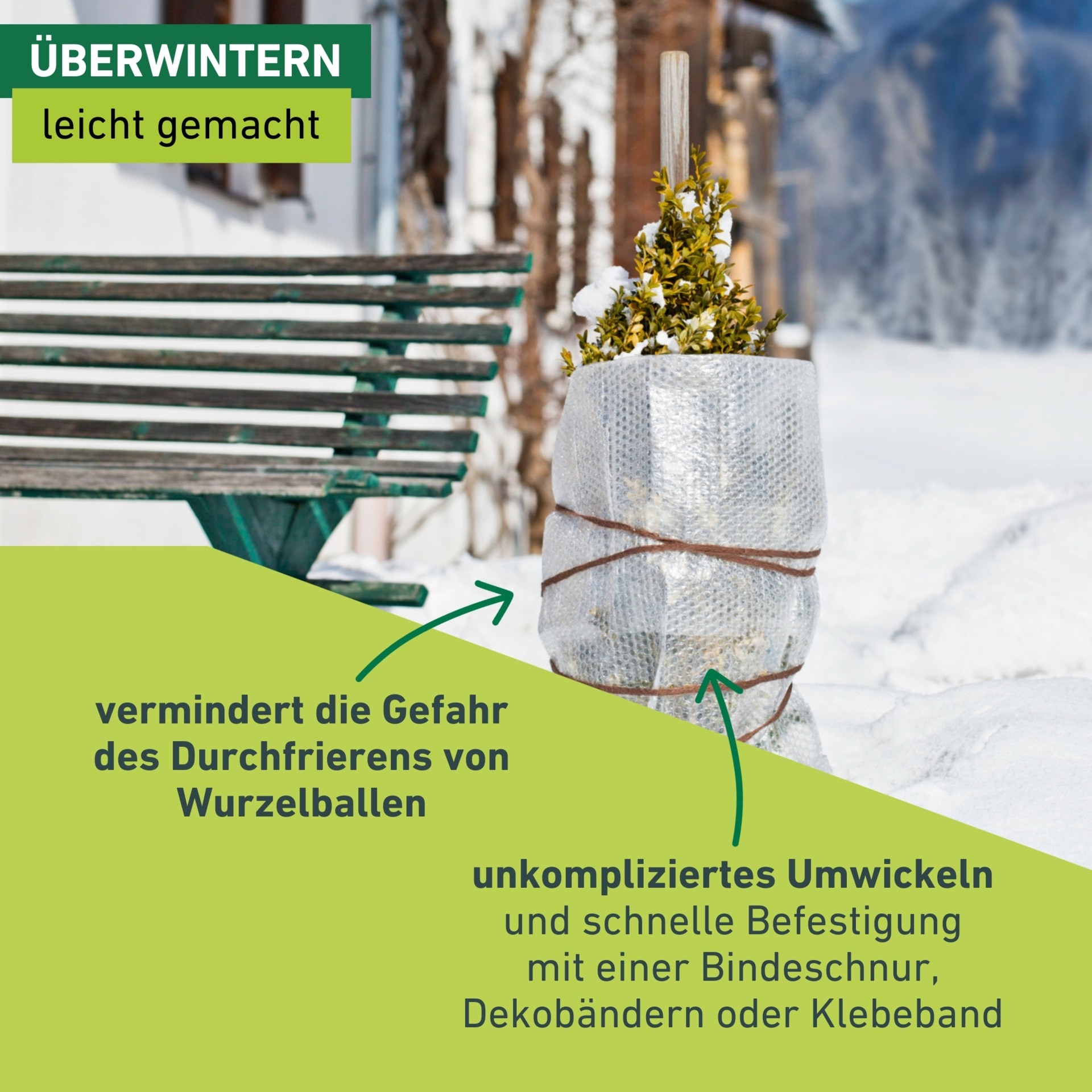 Windhager Schutzplane »Windschutzvlies, Kälteschutzfolie für Topfpflanzen« Luftpolsterfolie gegen Frost, Noppenfolie zuschneidbar, 5 x 1 m