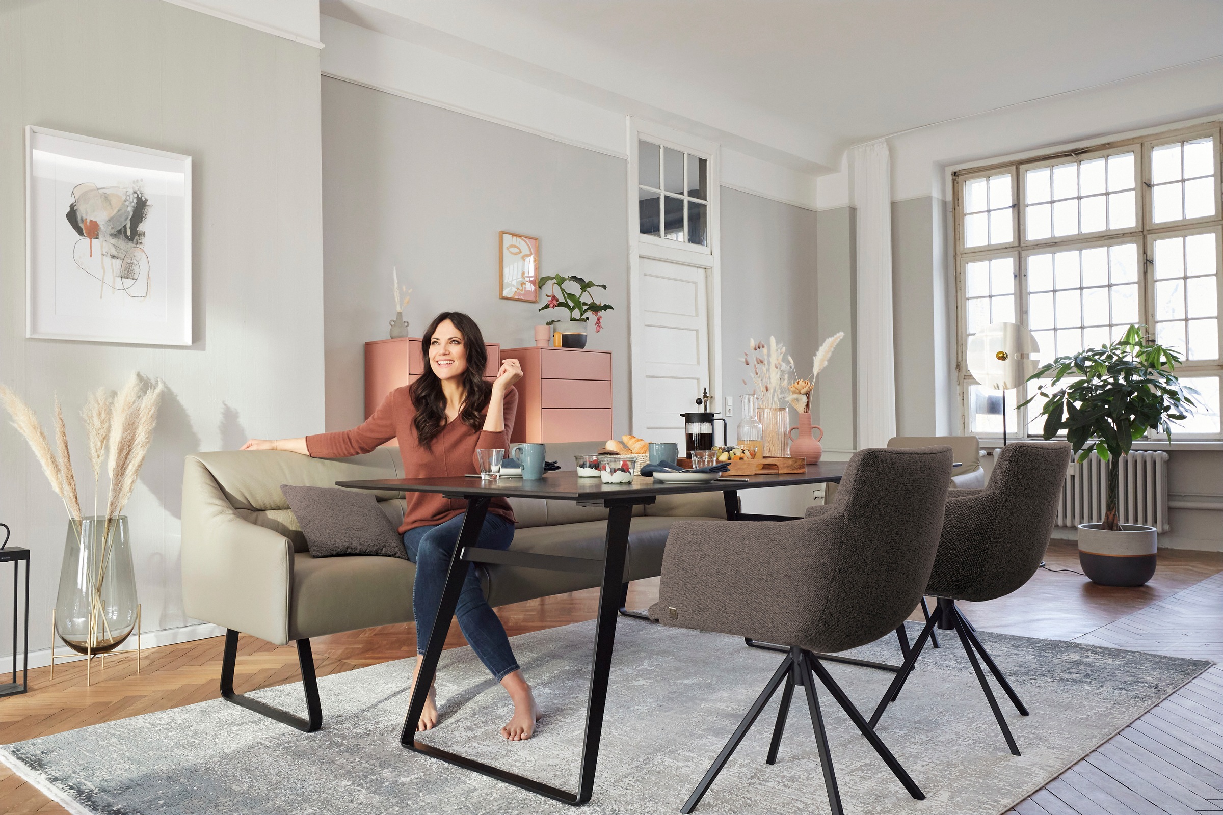 Musterring Polsterstuhl »JustB! SP500« () 1 Stk.mit Armlehne, wahlweise mit Drehfunktion, Stativgestell in schwarz