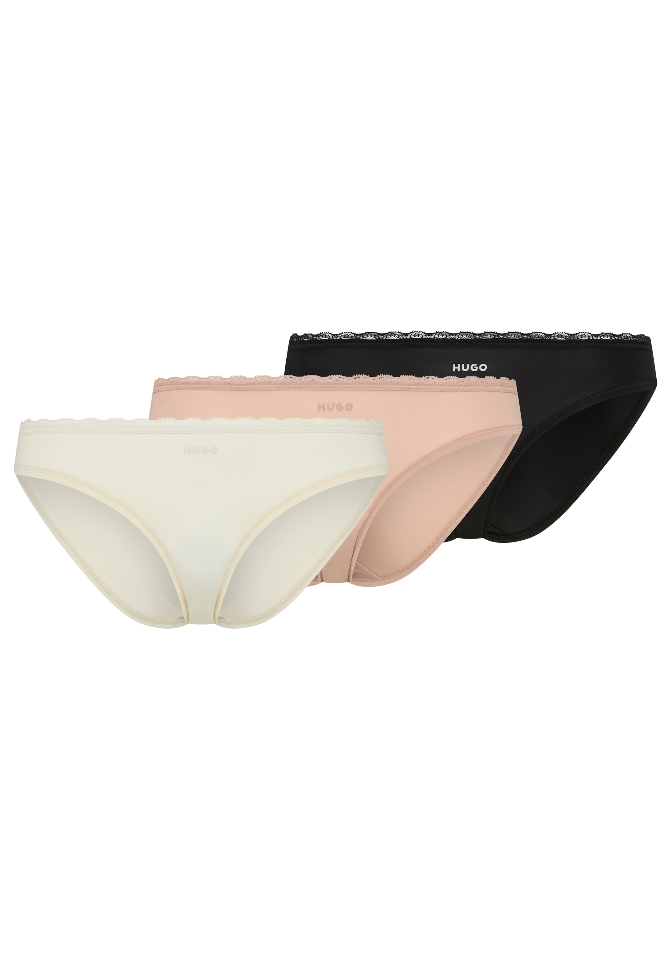HUGO Underwear Slip »TRIPLET MICRO« 3 Stk. mit Spitzenbesatz