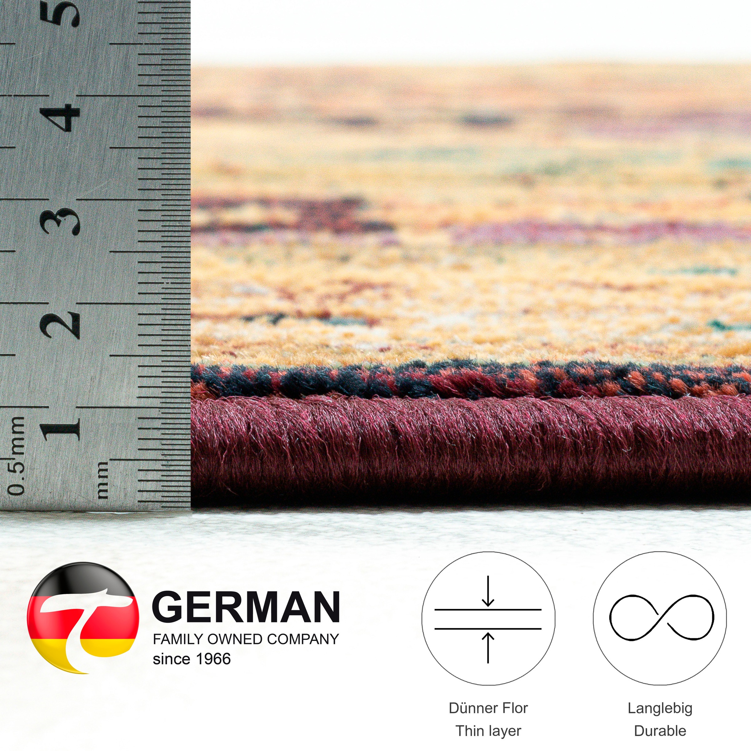 Teppich THEKO "Gabiro 208" Gr. 12, rot, B:80cm H:10mm L:300cm, Kunstfaser, Teppiche, Teppich, Orient-Optik, ideal im Wohnzimmer & Schlafzimmer 2
