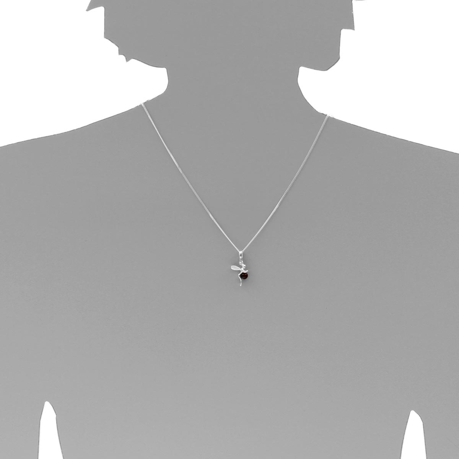 Kettenanhänger OSTSEE-SCHMUCK "- Elfe - Silber 925/000 - Bernstein" Gr. 25, silber (silber 925, silberfarben, weiß), Schmuckanhänger, Damen, Silber 925 (Sterlingsilber), Kettenanhänger 2
