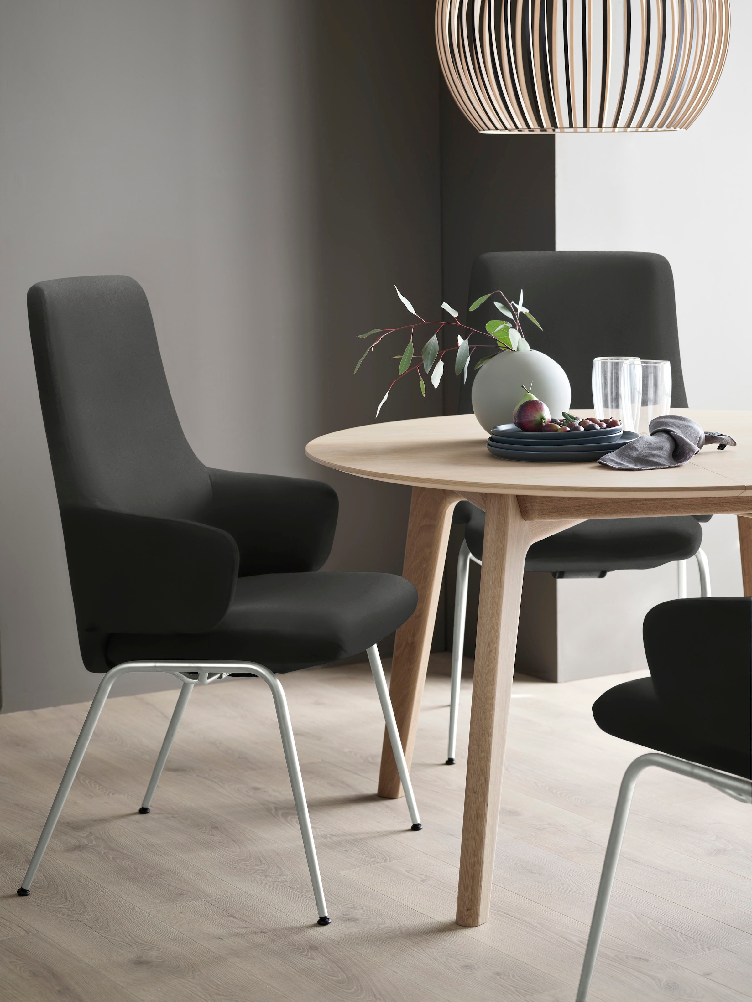 Stressless Polsterstuhl "Laurel" () High Back mit Armlehne, Größe L, mit Beinen aus Stahl in Chrom matt
