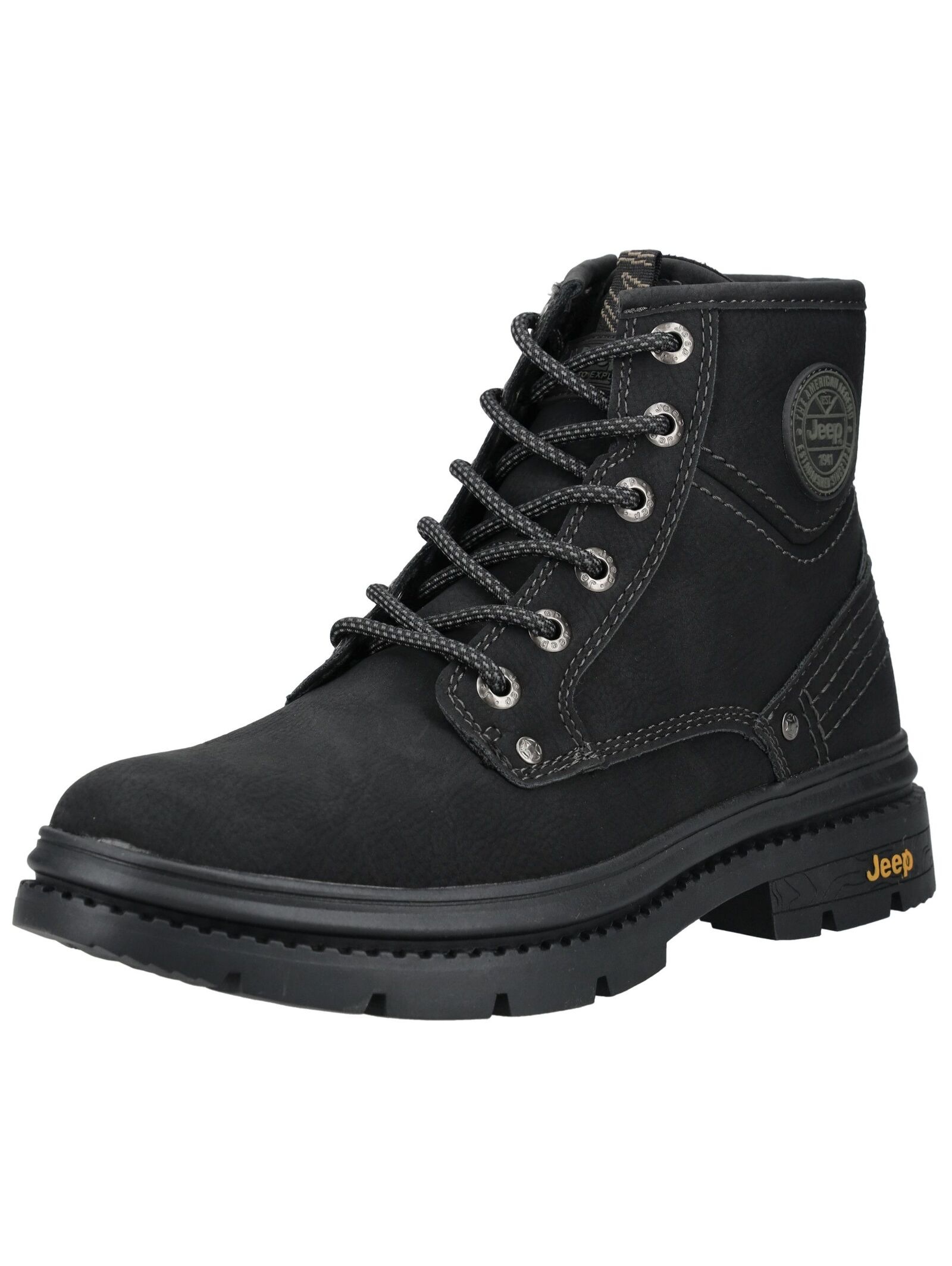 Jeep Schnürstiefelette "Jeep Stiefelette Leder/Textil" günstig online kaufen